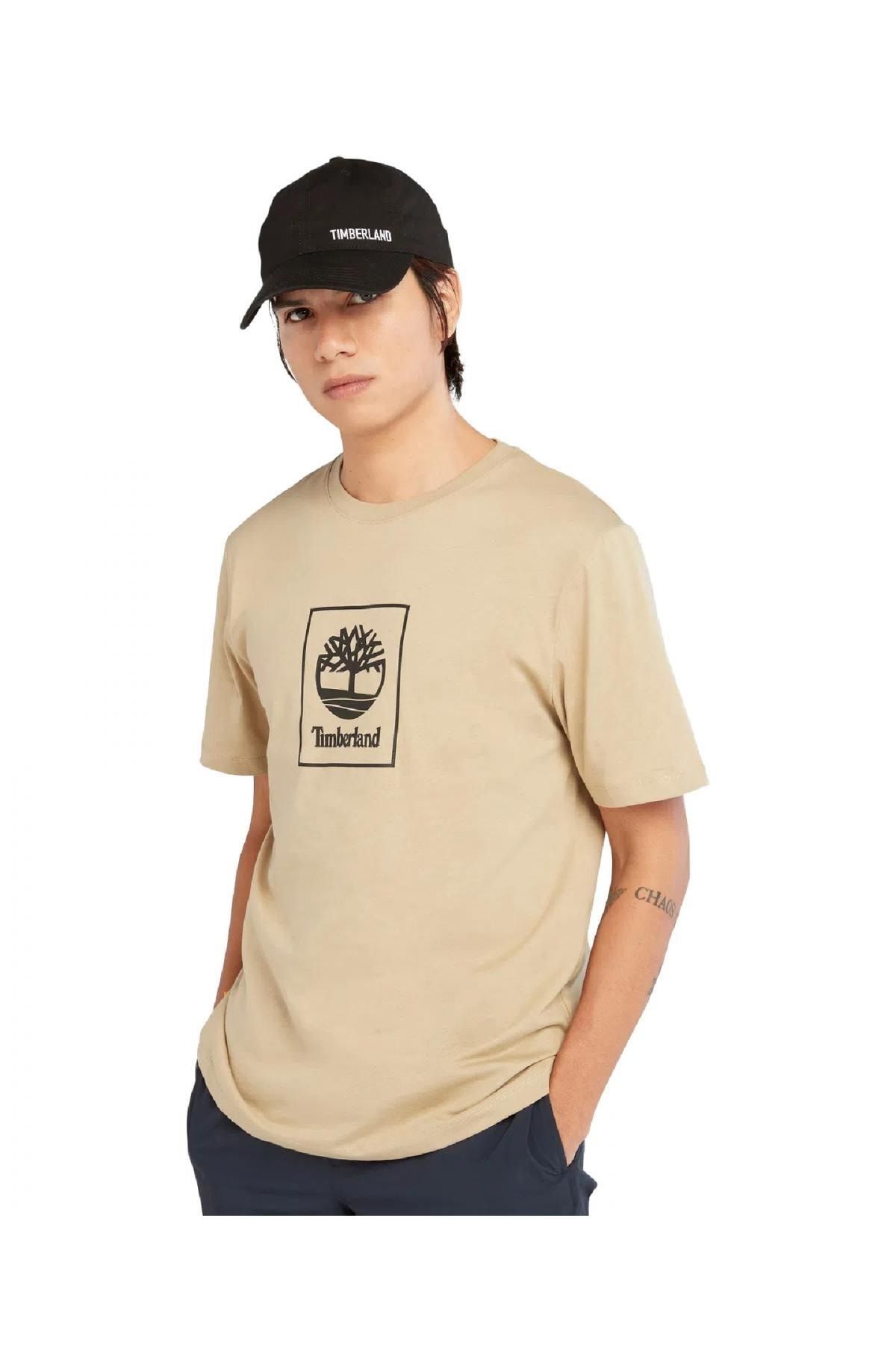 Timberland Tb0a5zh1 Stack Logo Tee Sarı Erkek T-shirt