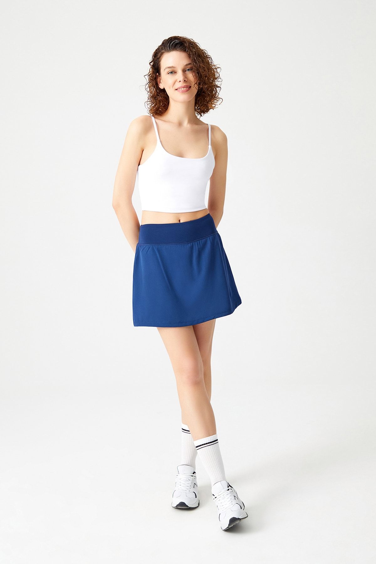 LOS OJOS Lacivert 2 Katmanlı Tenis Eteği - Şort Etek - Spor Etek Tennis Skirt