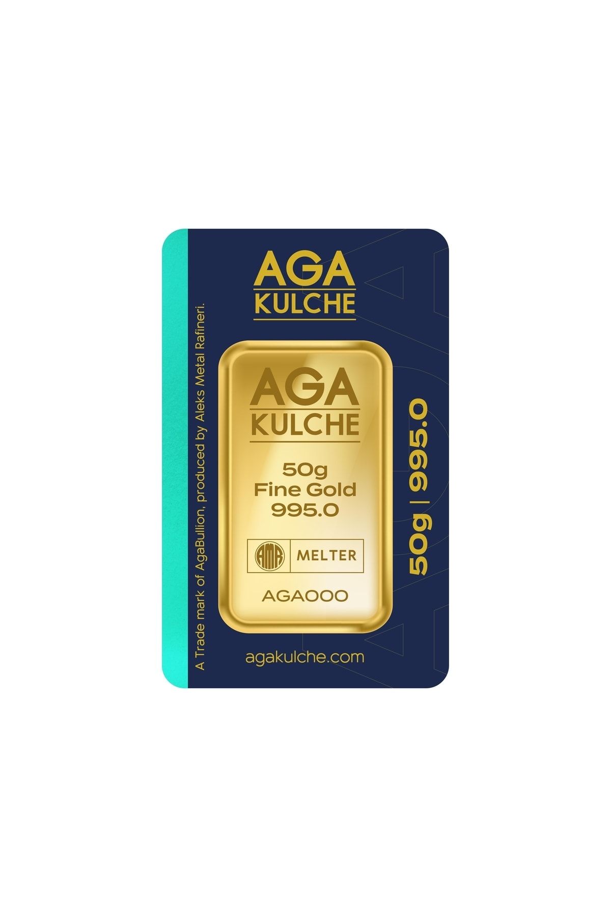 AgaKulche 50 gram Altın 24 Ayar Külçe Altın