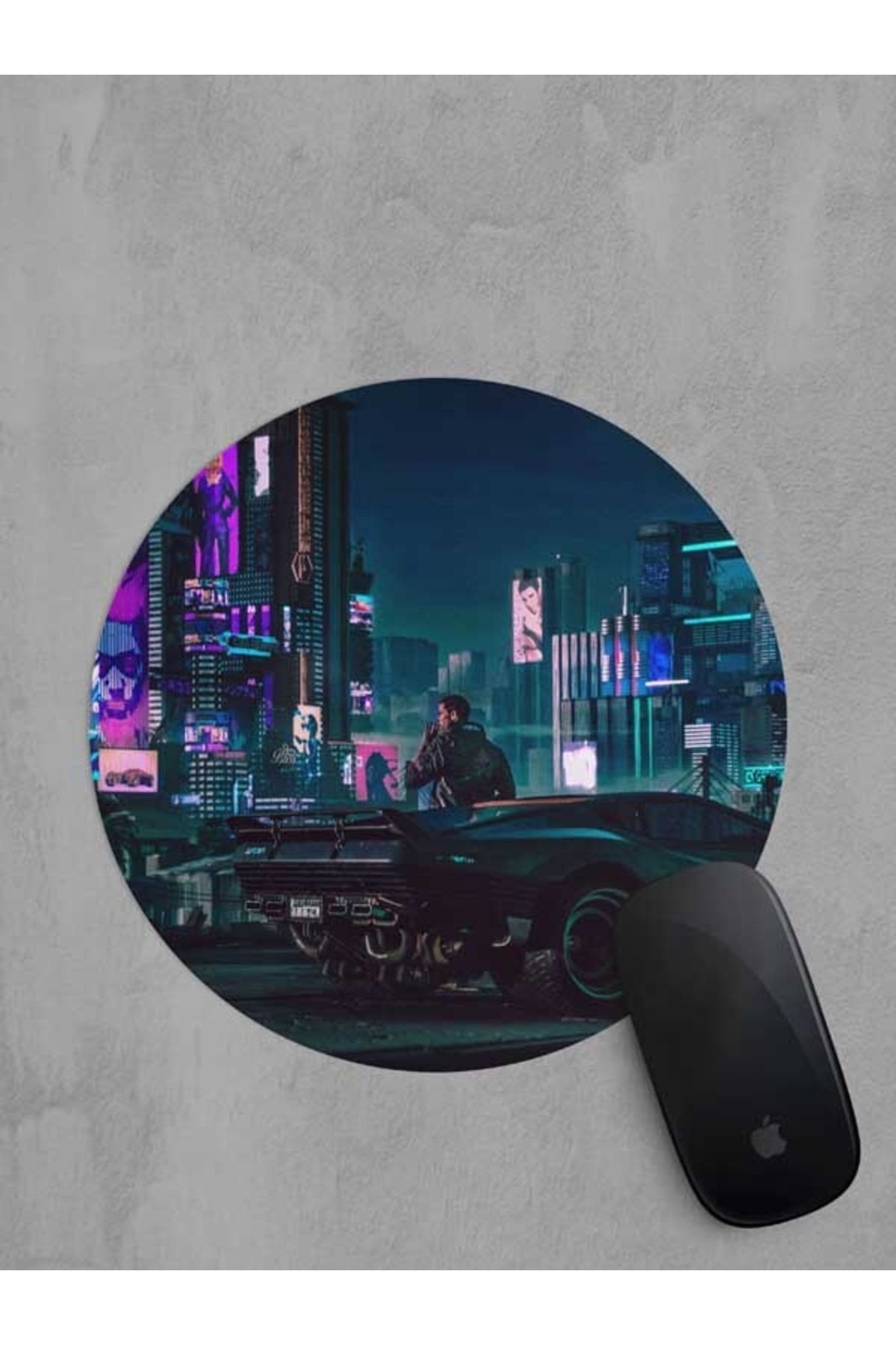 Panorama Ajans Cyberpunk 2077 Yuvarlak Mouse Pad