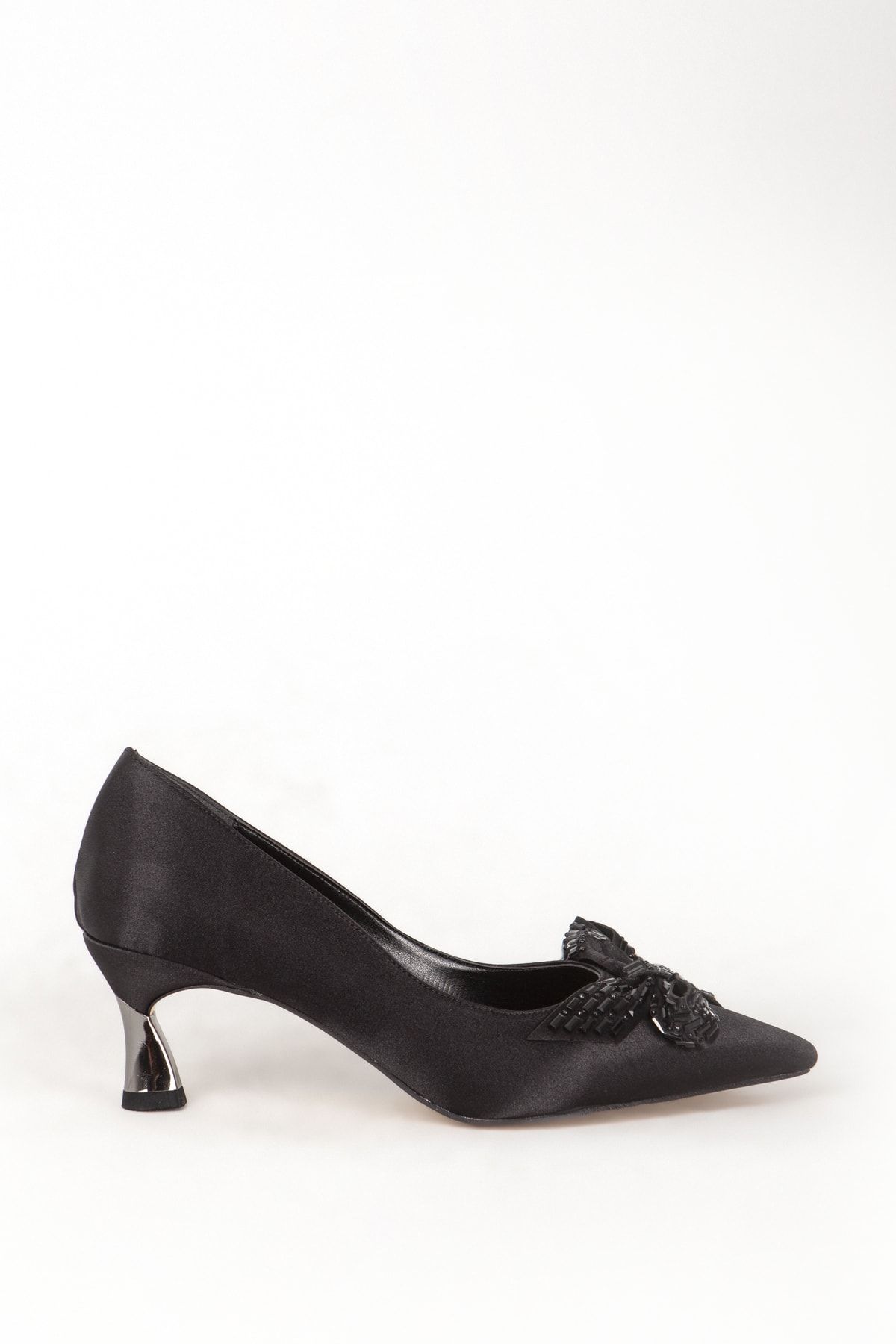 Guja 811 Abiye Kumaşlı Kadın Topuklu Ayakkabı Siyah