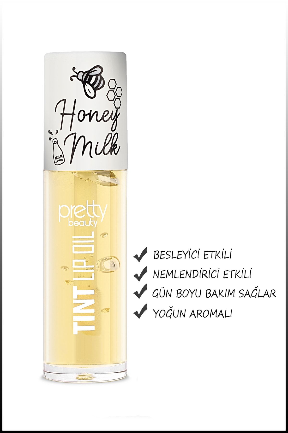 Pretty Beauty Süt Ve Bal Özlü Nemlendirici Dudak Bakım Yağı Honey & Milk Lip Oil