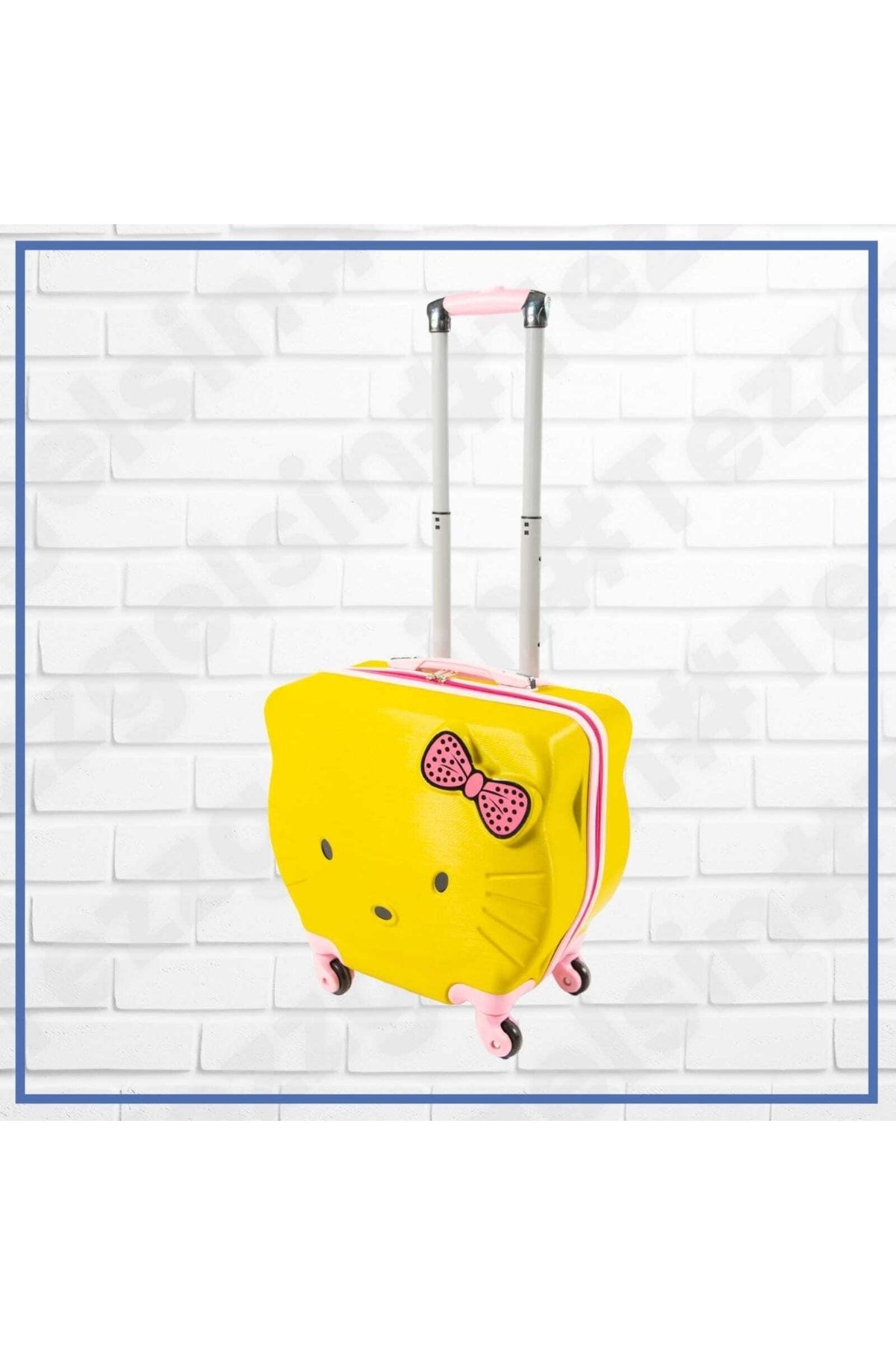 Trenderrs Hello Kitty Modelli Sarı Çekçekli Çocuk Valizi