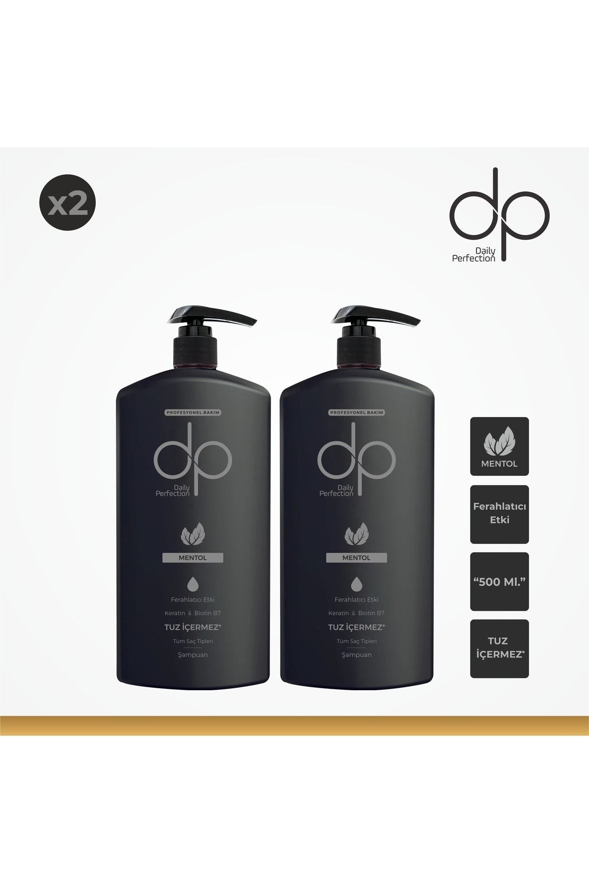 DP Daily Perfection Mentol Ferahlatıcı Etki Şampuan 2 Adet 500 ml