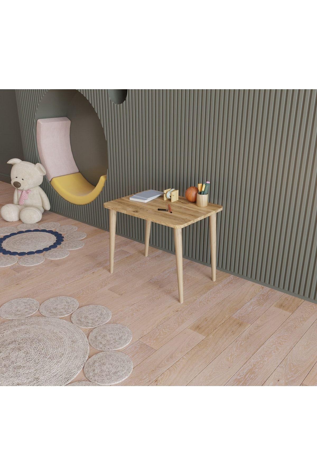 Fahrettin Küçük Montessori Çocuk Masası Çalışma Masası Aktivite Masası Oyun Masası 45x60 Cm