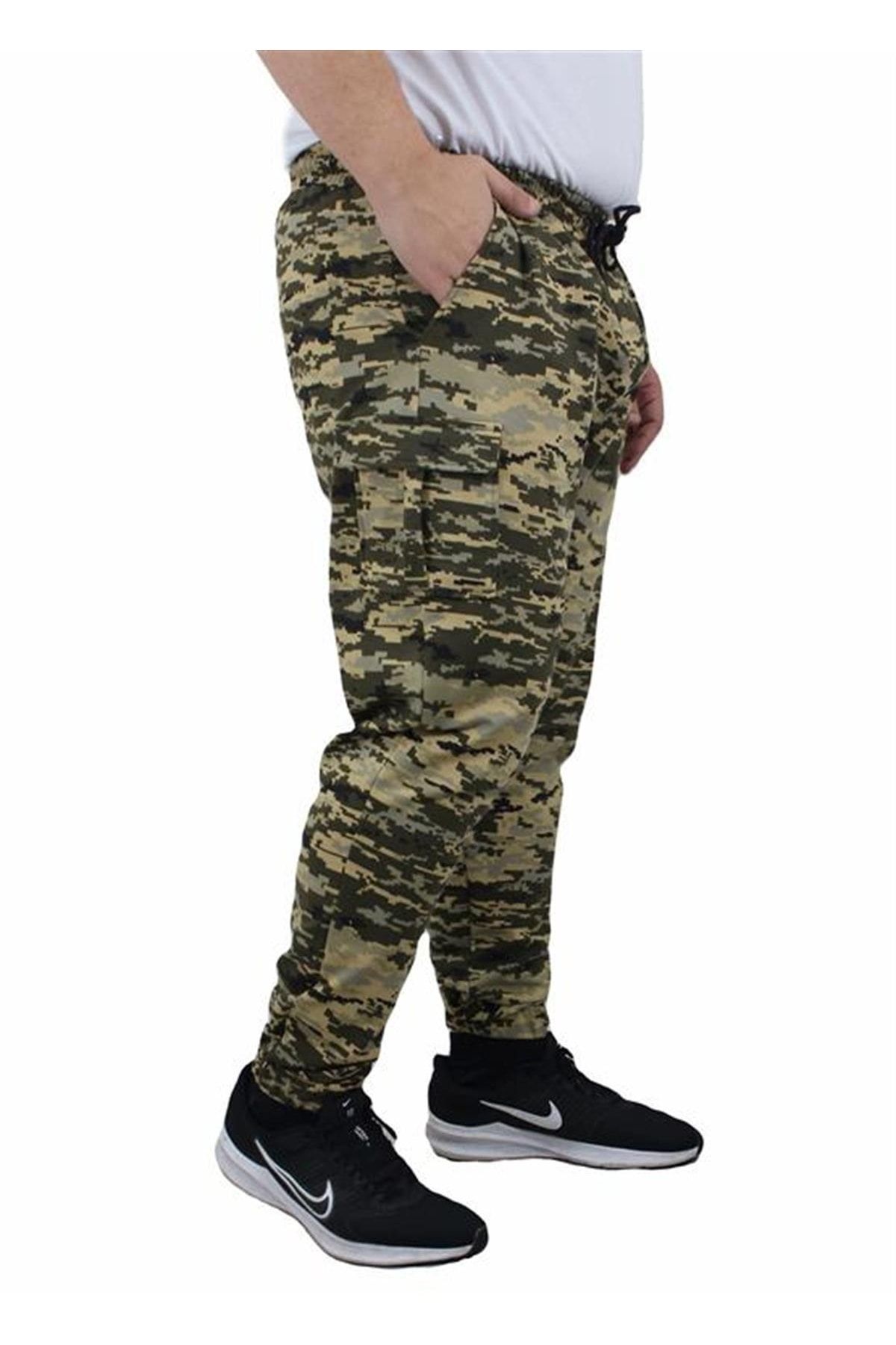 Starbattal Büyük Beden Commando Camouflage Erkek Esofman Altı 23501 Askeri Yeşil