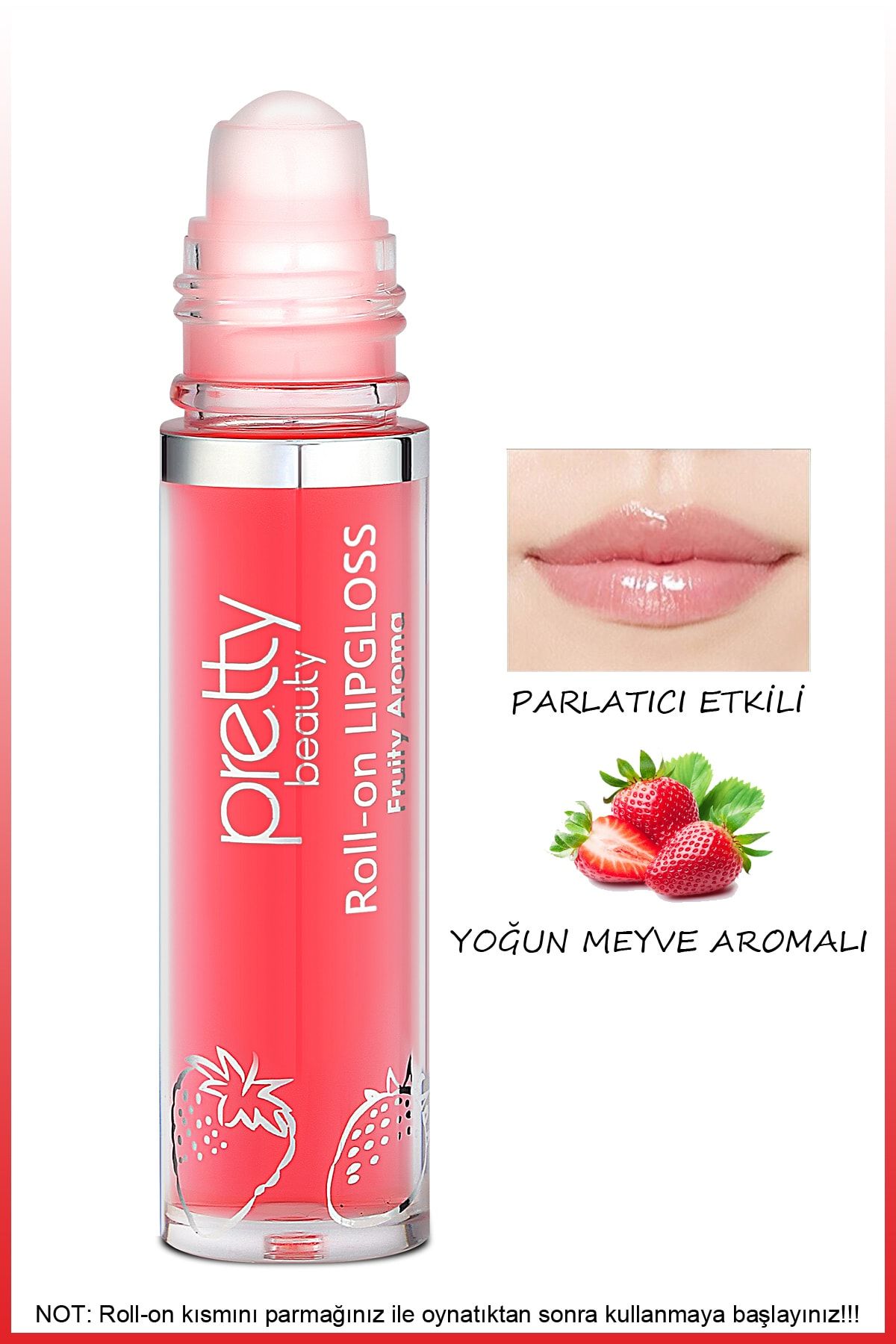Pretty Beauty Yoğun Aromalı Meyveli Dudak Parlatıcısı - Roll On Lipgloss