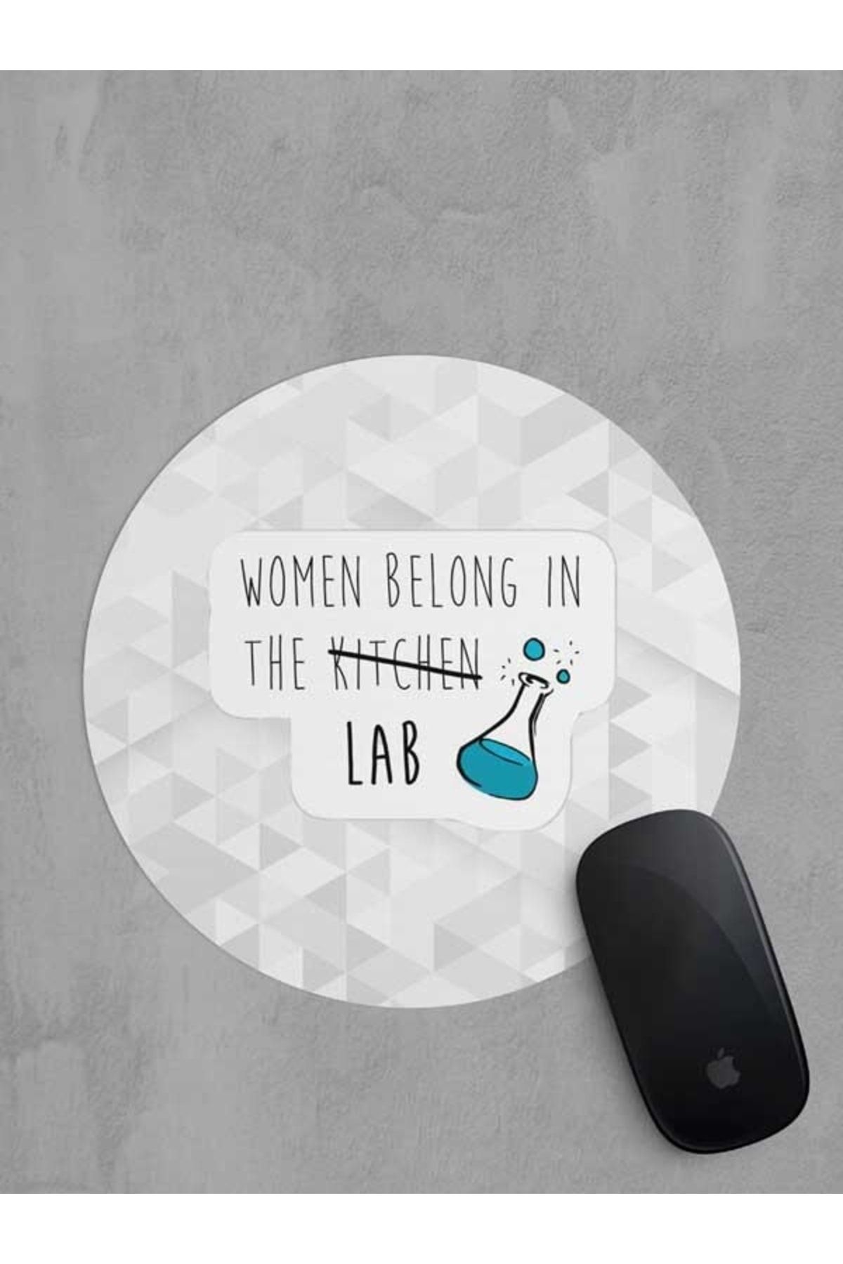 Panorama Ajans Laborant Kadınlar Için Sticker Yuvarlak Mouse Pad
