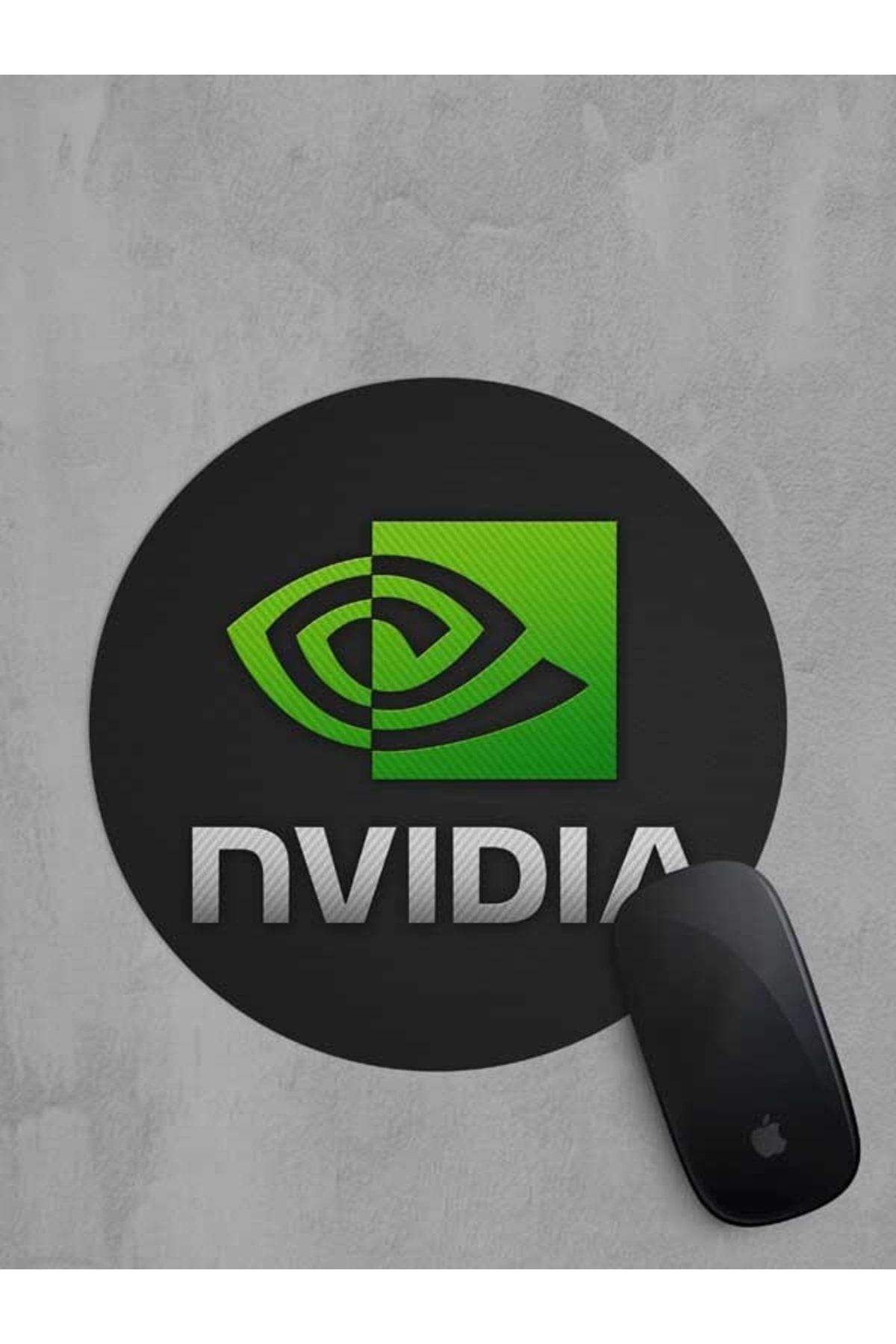 Panorama Ajans Nvidia Logo Oyunculara Özel Gamer Ekran Kartı Yuvarlak Mouse Pad