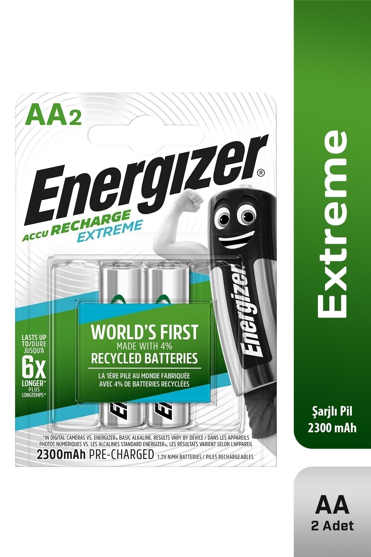 Energizer Extreme Şarj Edilebilir 2300 Mah 2'li Aa Kalem Pil