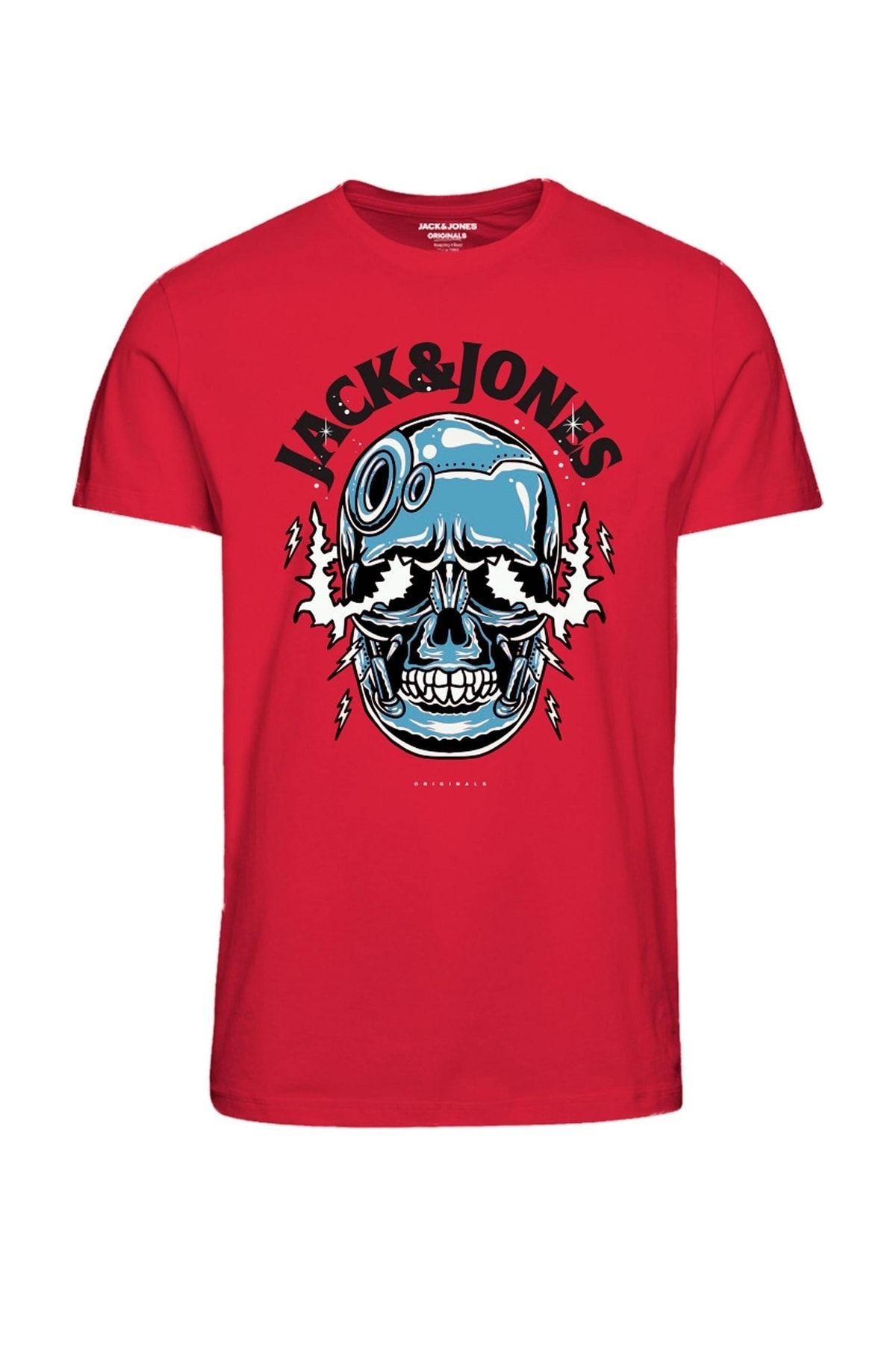 Jack & Jones Jack Jones Crown Skull Tee Ss Crew Neck Fst Erkek Kırmızı Tshirt 12232656-17