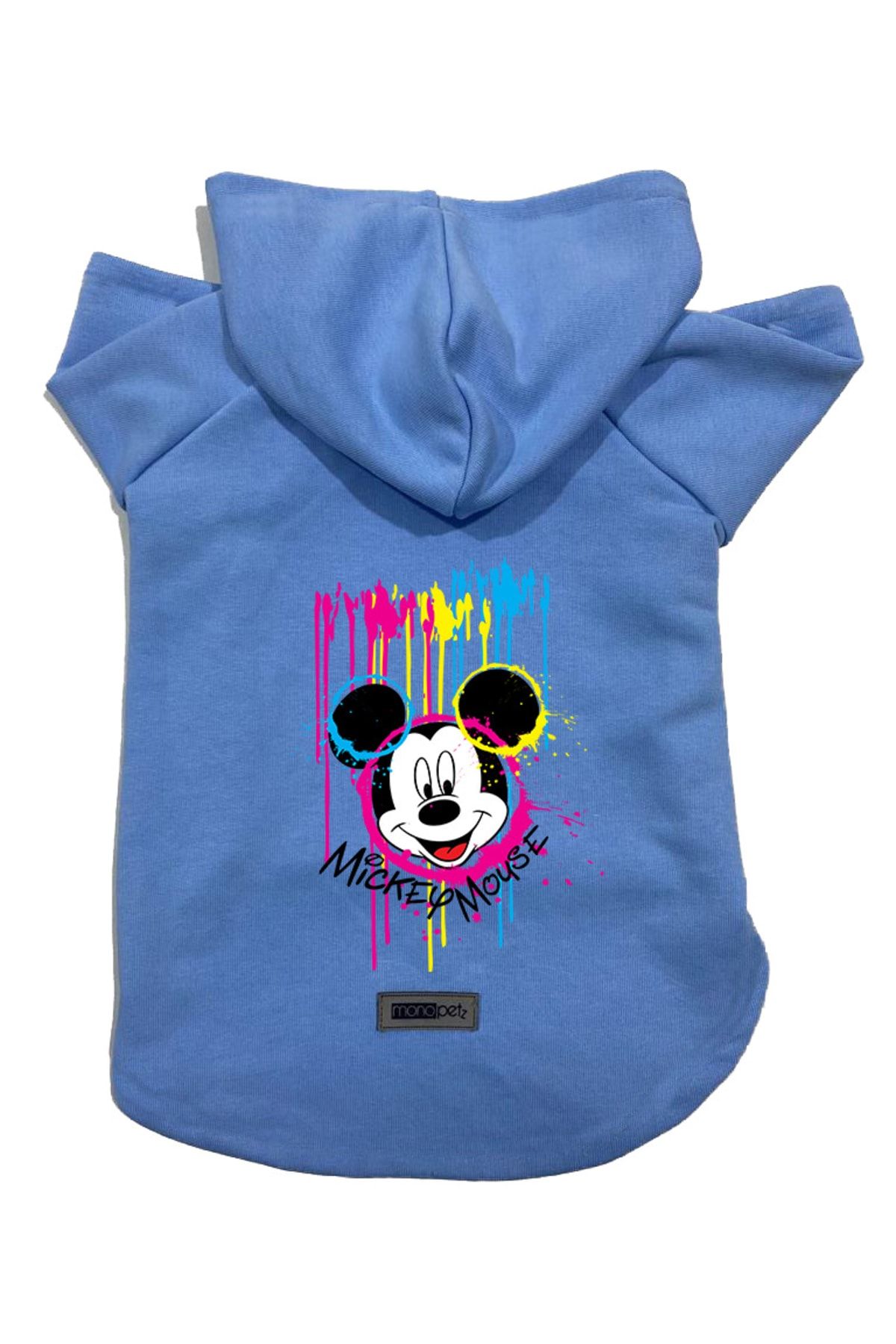 Monopetz Kapişonlu Polar Sweatshirt Köpek Ve Kedi Kıyafeti & Elbisesi - Mavi Yeni Mickey Mouse