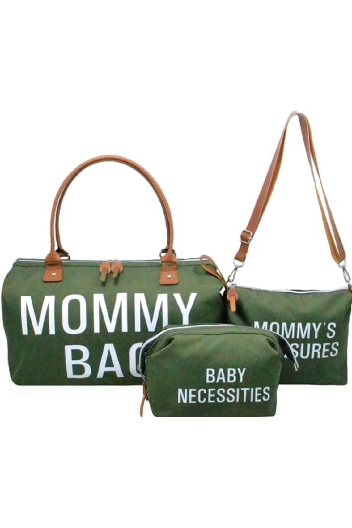 my PİOGGİA Mommy Bag 3 Lü Set Yeşil Anne Bebek Bakım Ve Baby Kadın Çantası