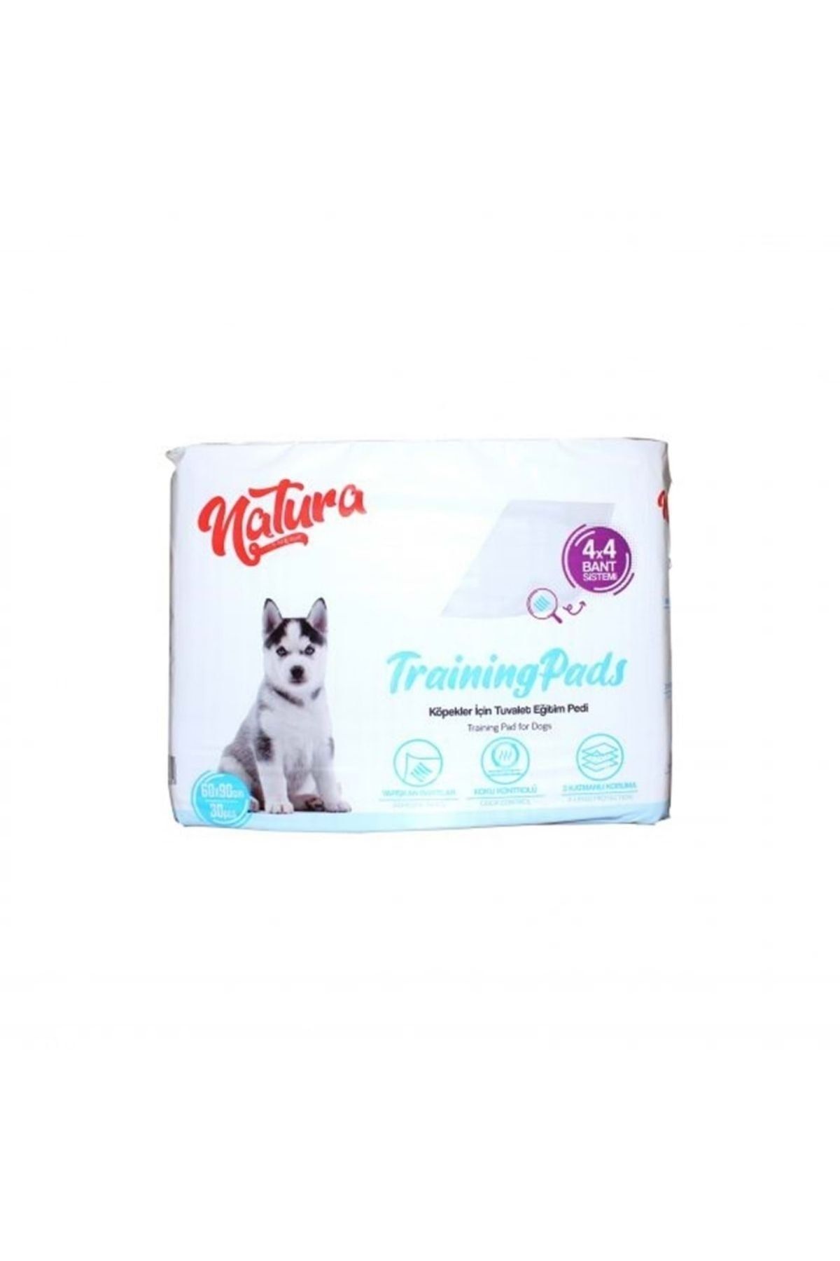 Natura Köpek Eğitim Çiş Pedi 60x90 Kaydırmaz Bantlı 30'lu