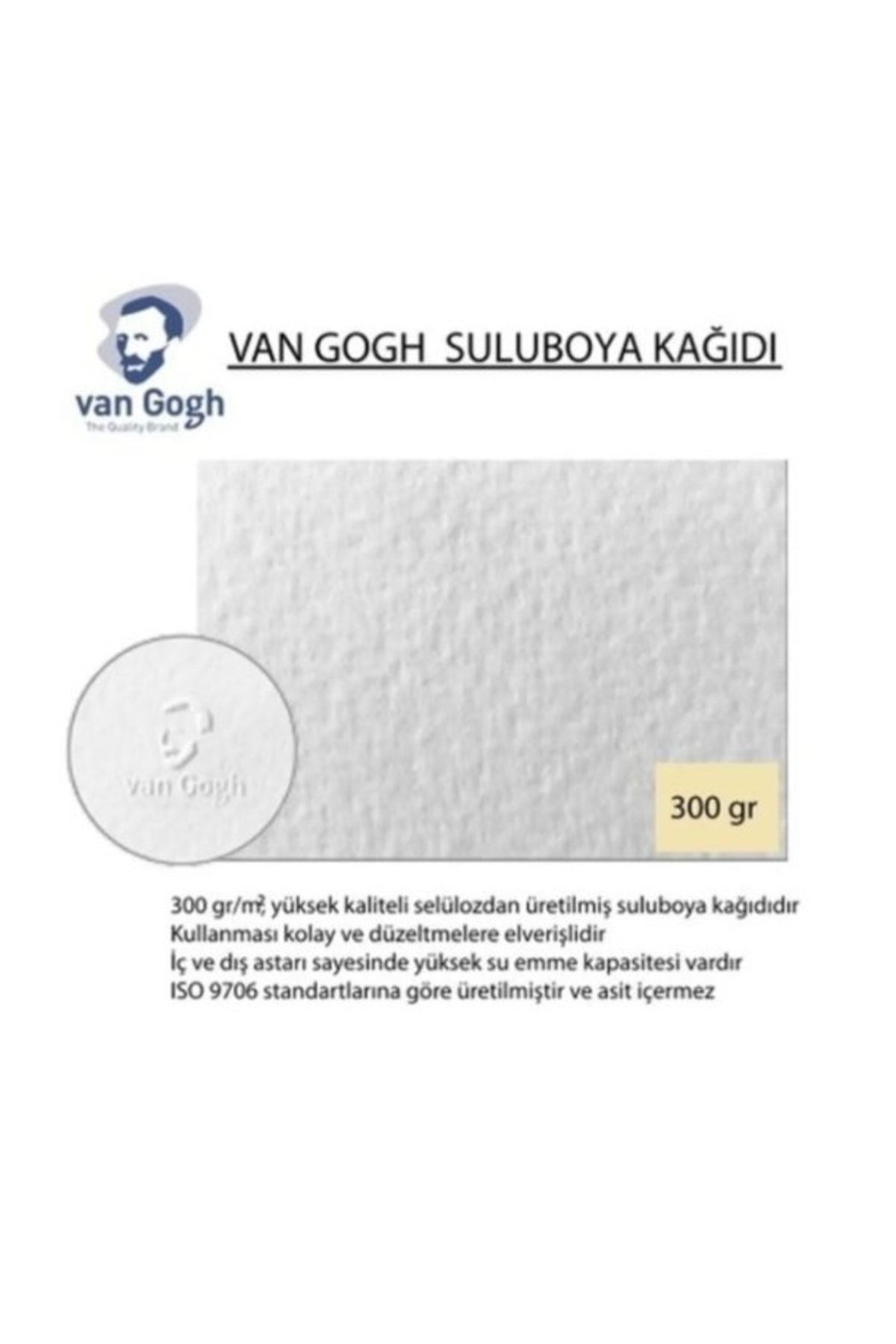 Van Gogh Sulu Boya Kağıdı Grenli 300 Gr 35x50 Cm. 5 Adet