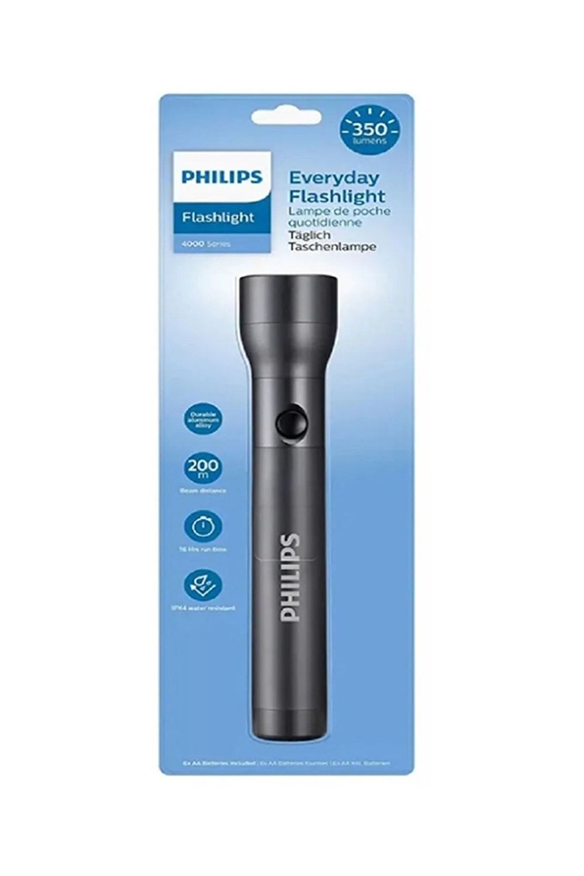 Philips Sfl4003t/10 Led Flashlight 350 Lumen Taşınabilir Pilli El Feneri Suya Toza Dayanıklı 200 Metre