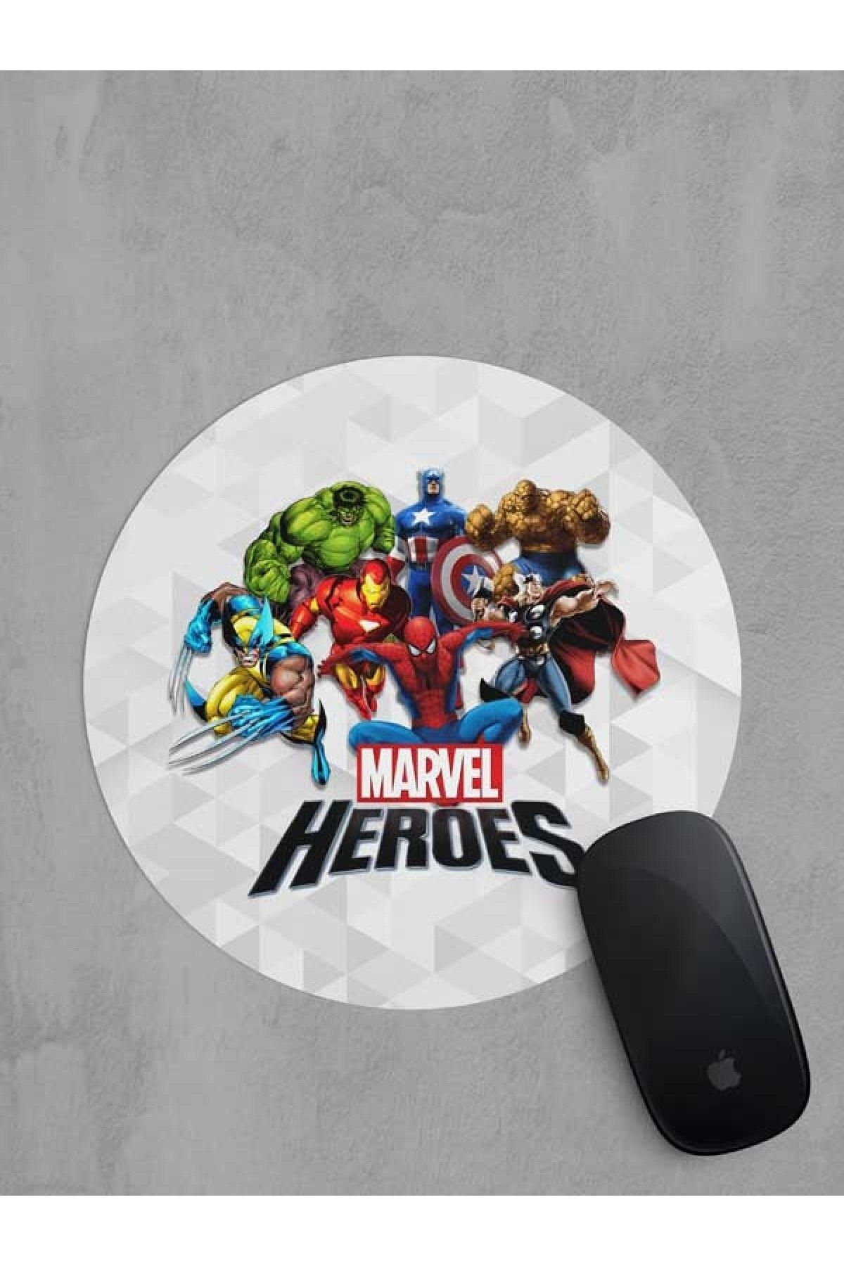 Panorama Ajans Marvel Süper Kahramanları Yuvarlak Mouse Pad