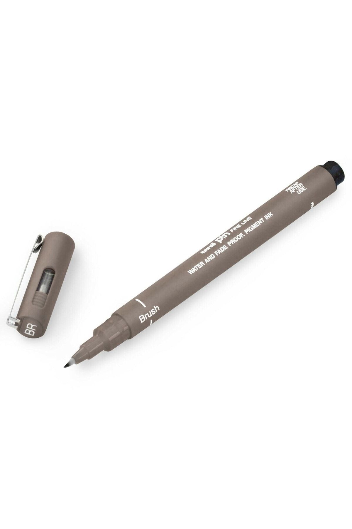 uni-ball Uni Pin Fineliner Drawing Pen - Dark Grey Ink - Brush-fırça Uç-1 Adet