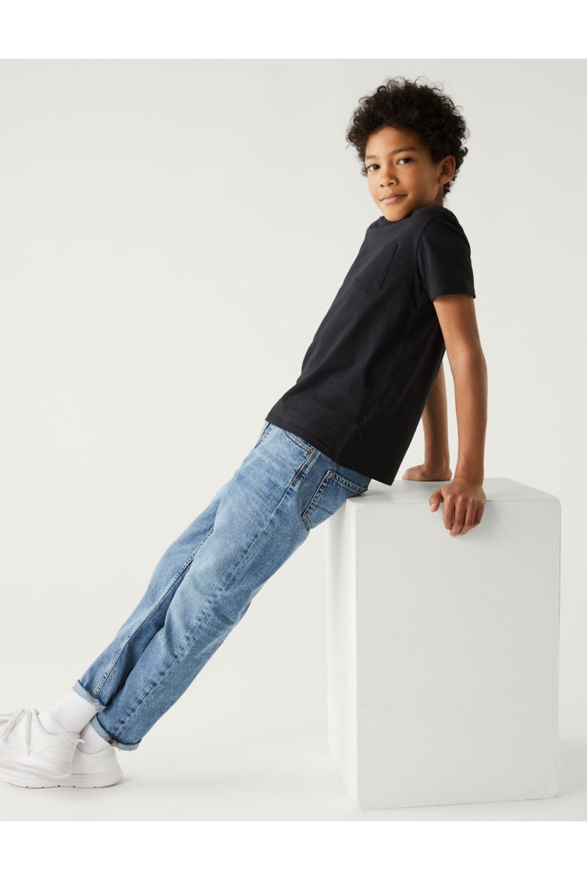 Marks & Spencer Saf Pamuklu Regular Fit Jean Pantolon (6-16 Yaş)