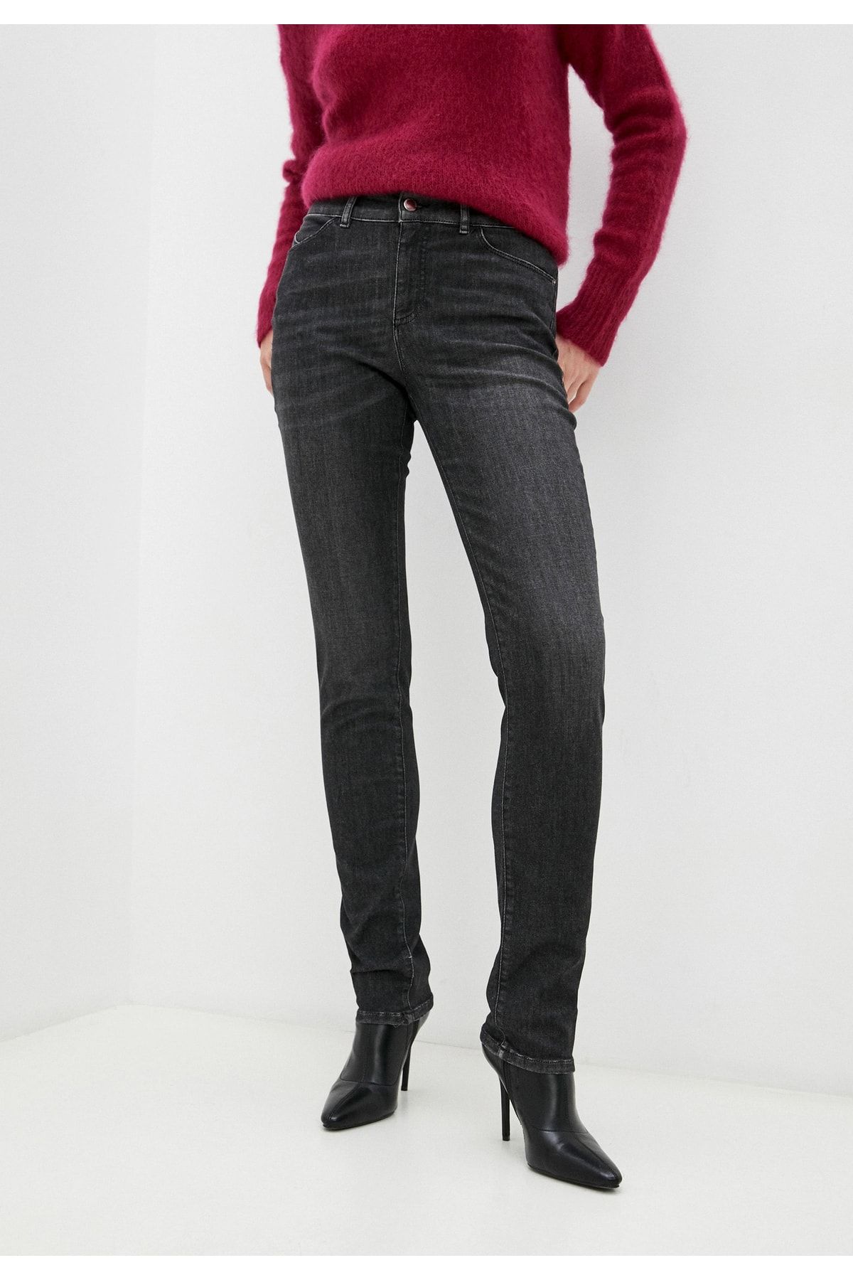 Emporio Armani Kadın Yüksek Bel Slim Rahat Jeans 6k2j18 2dı7z-grı