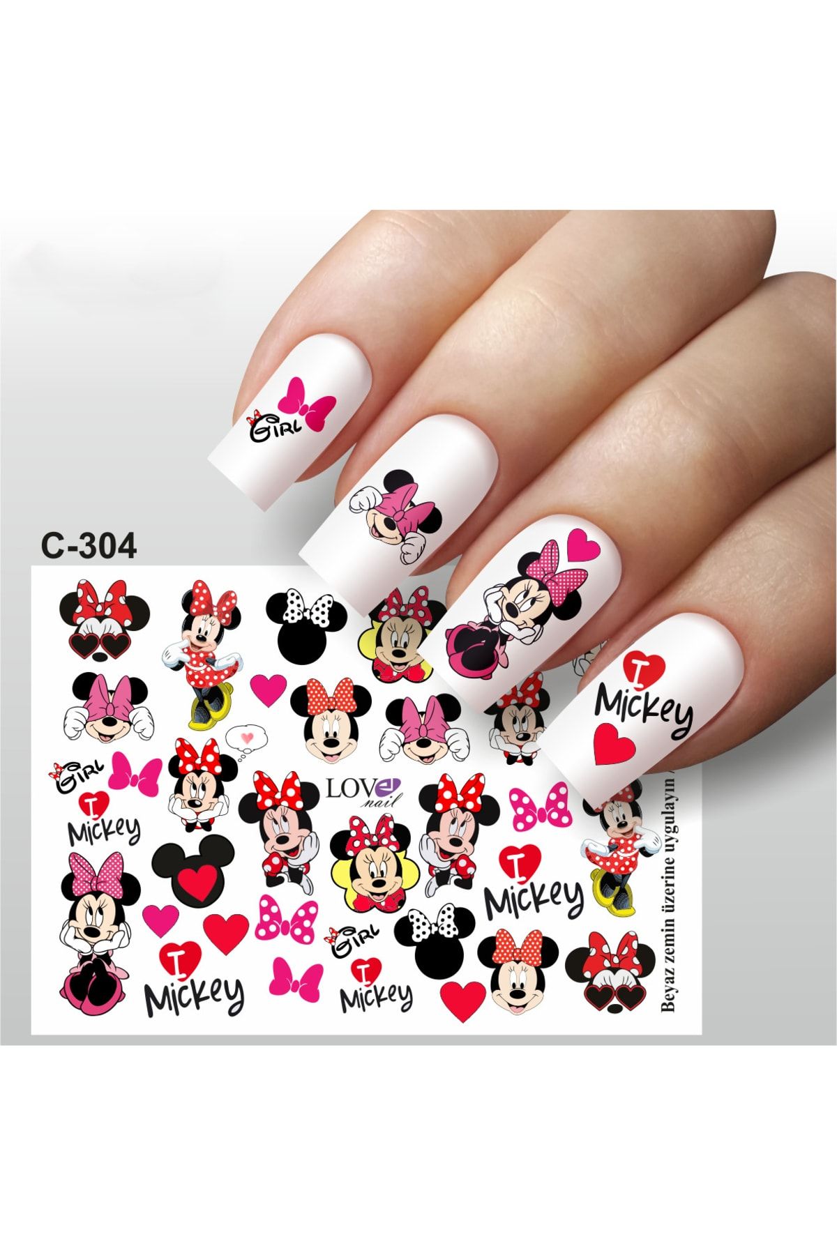 ECLAT Mickey Mouse Tırnak Stickerı (SU TRANSFER)
