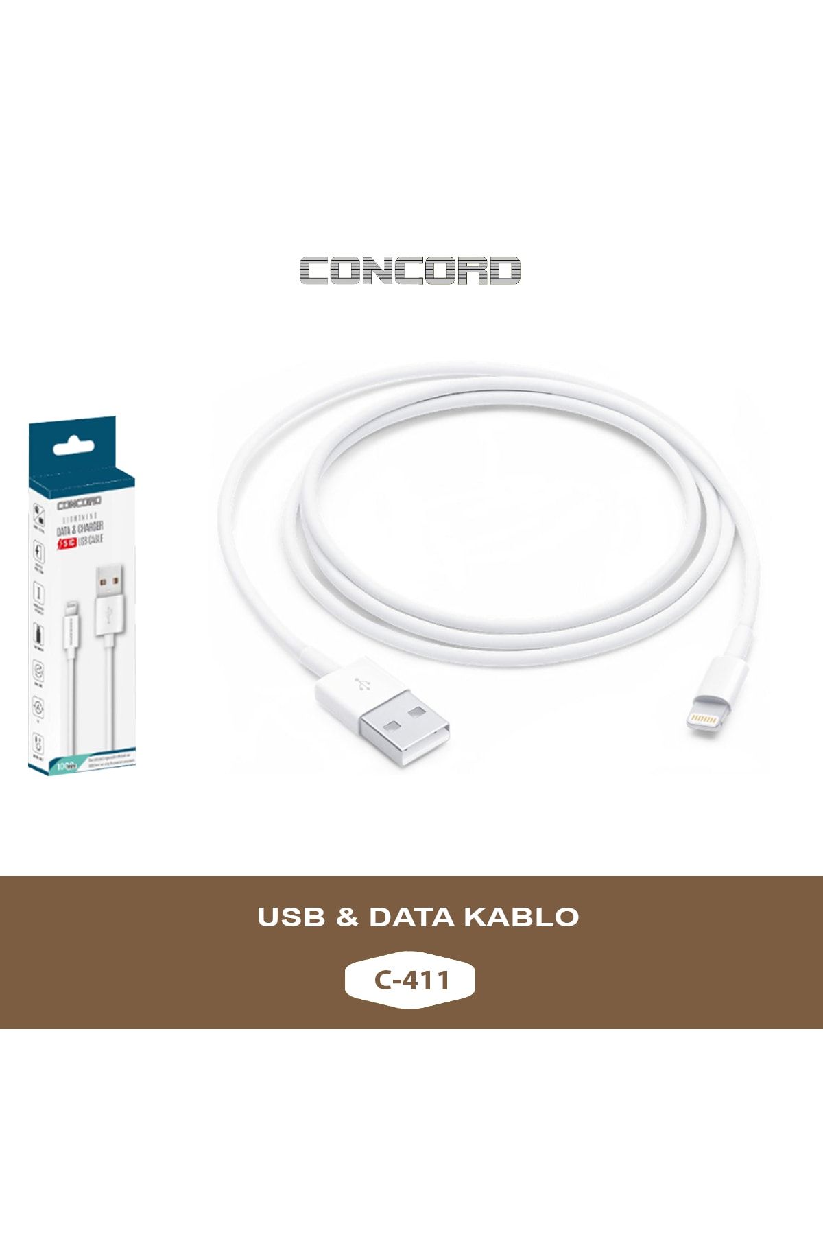 Concord C-411 1a Lightning Usb Şarj Kablosu Iphone Uyumlu