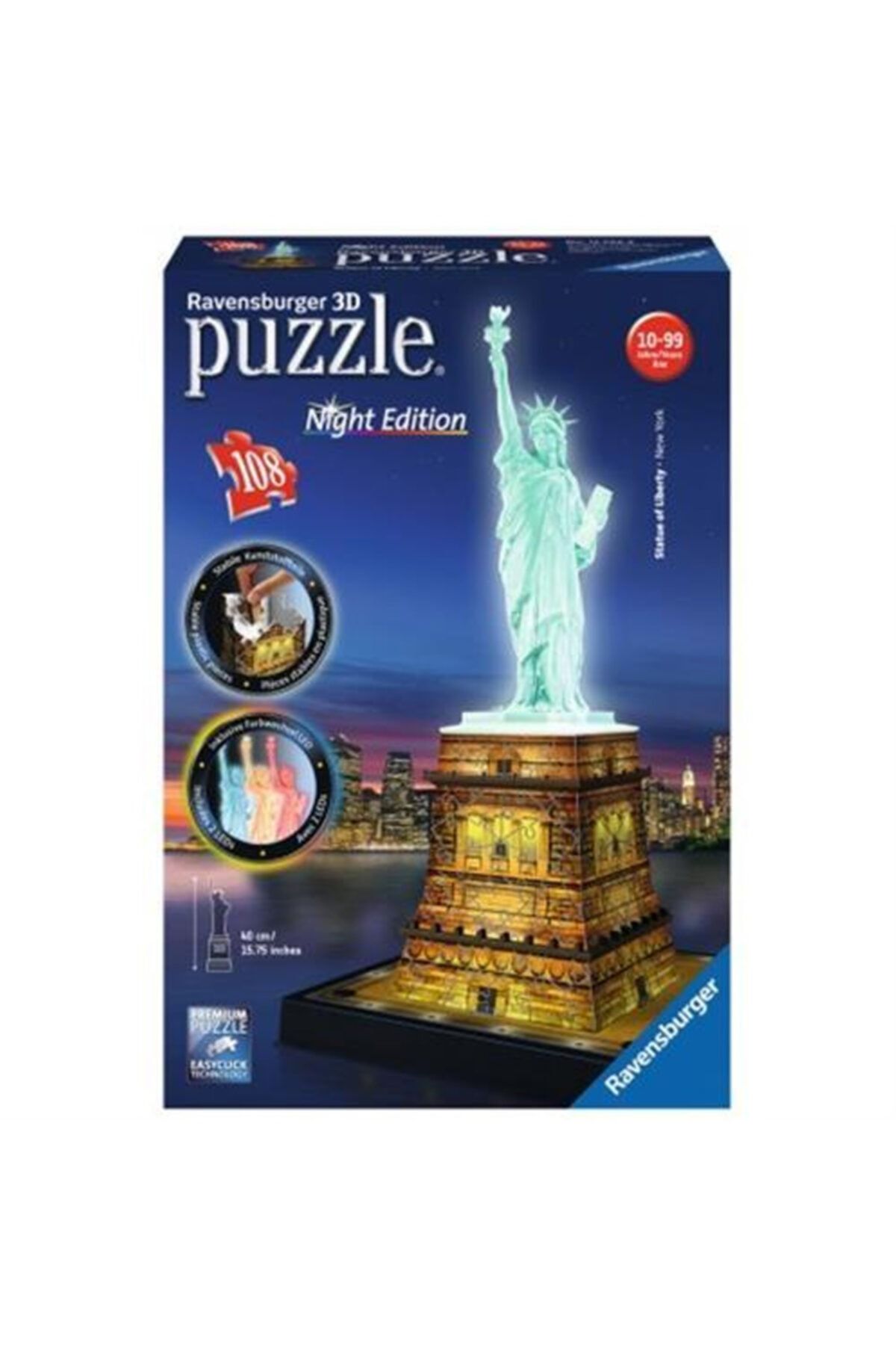 RAVENSBURGER 3 Boyutlu Plastik Puzzle Işıklı Özgür Anıtı -125968
