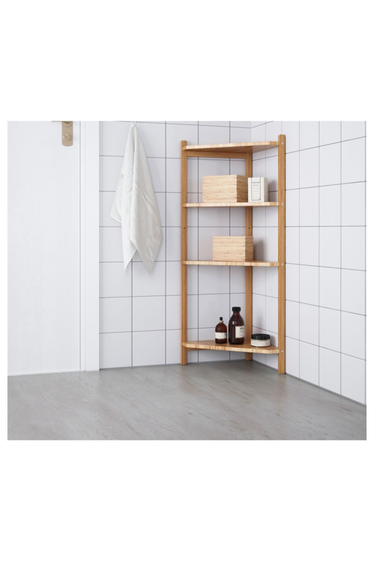 IKEA Ragrund Banyo Raf Ünitesi Bambu, 34x34x99 Cm Dolap