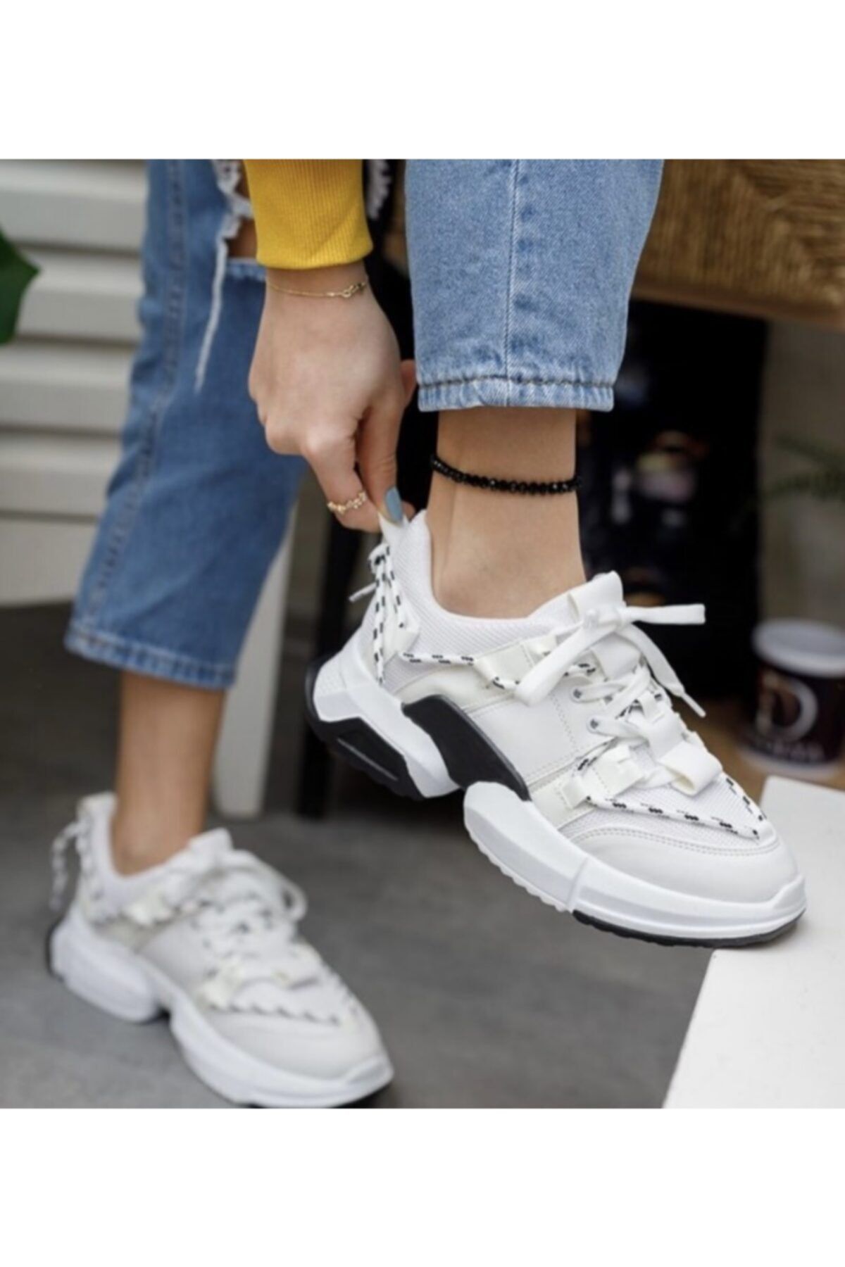 Shoemix Kadın Beyaz Sneaker