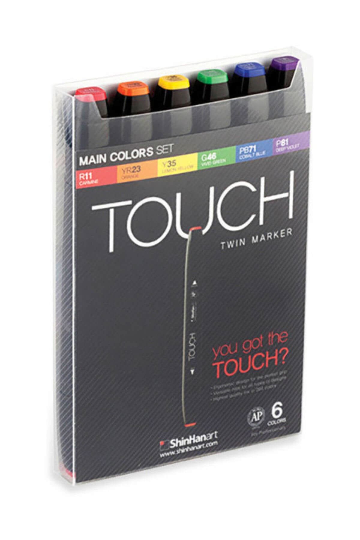Shinhan Art Touch Twin Marker 6'lı Set - Ana Renkler