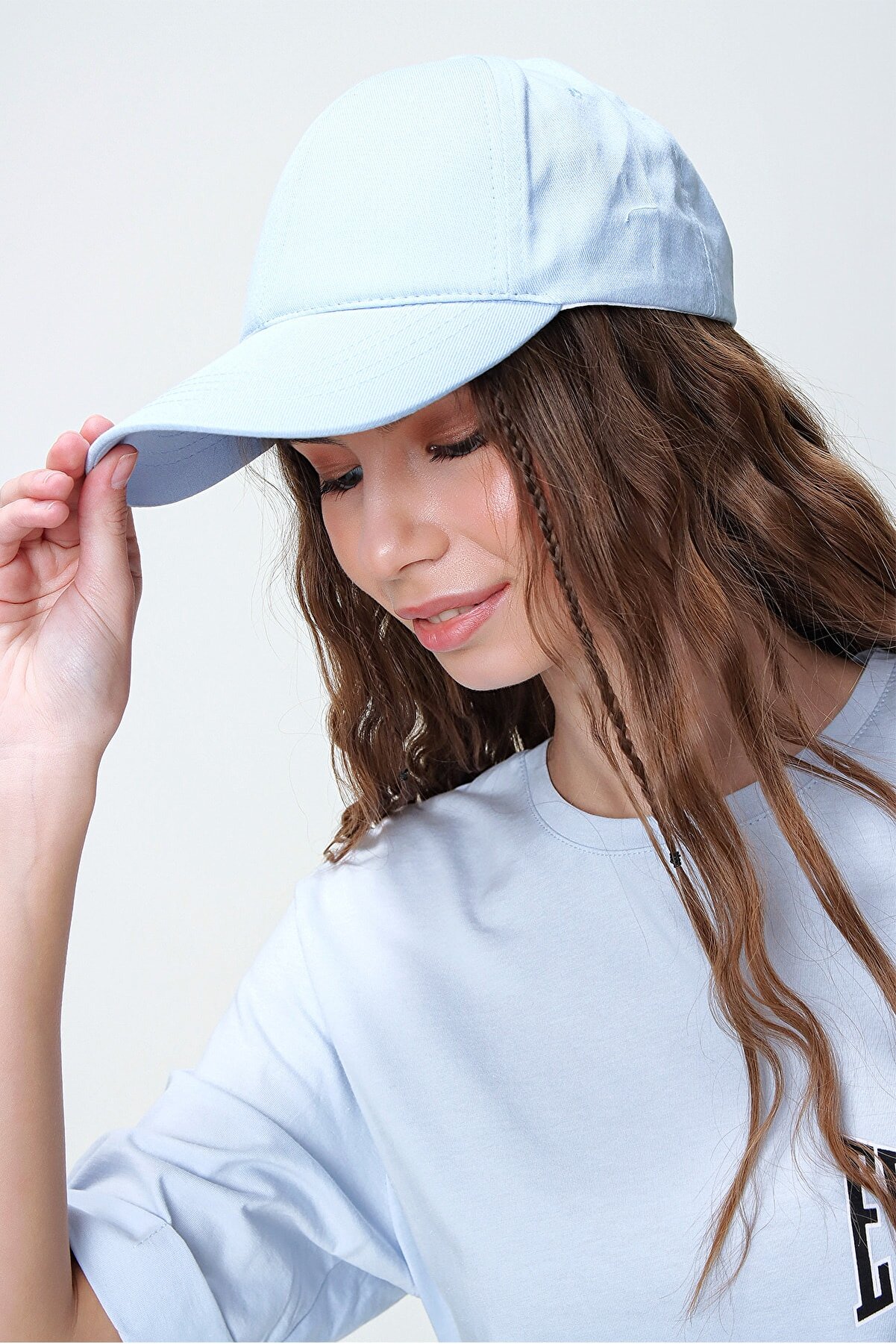 Trend Alaçatı Stili Kadın Mavi Unisex Şapka ALC-A2160