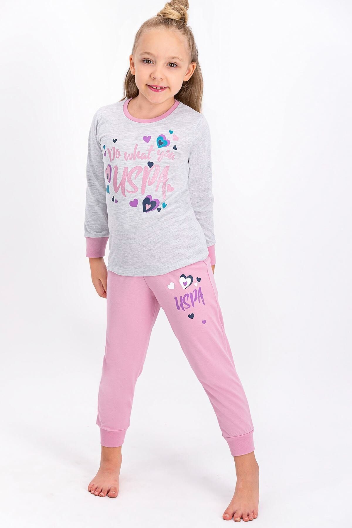 U.S. Polo Assn. Lisanslı Kız Çocuk Pijama Takımı