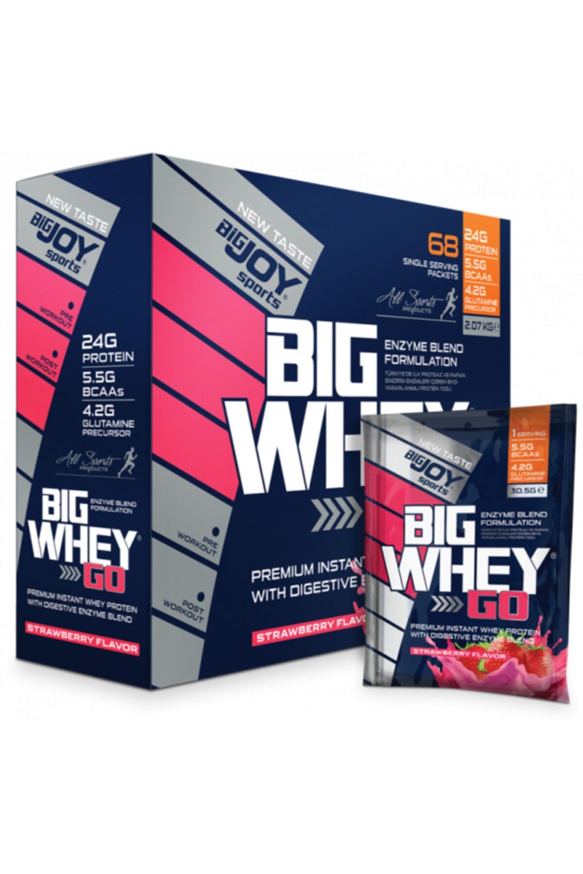 Bigjoy Sports Bigjoy Çilek Aromalı Sports Bıgwheygo Whey 68 Servis Protein Tozu