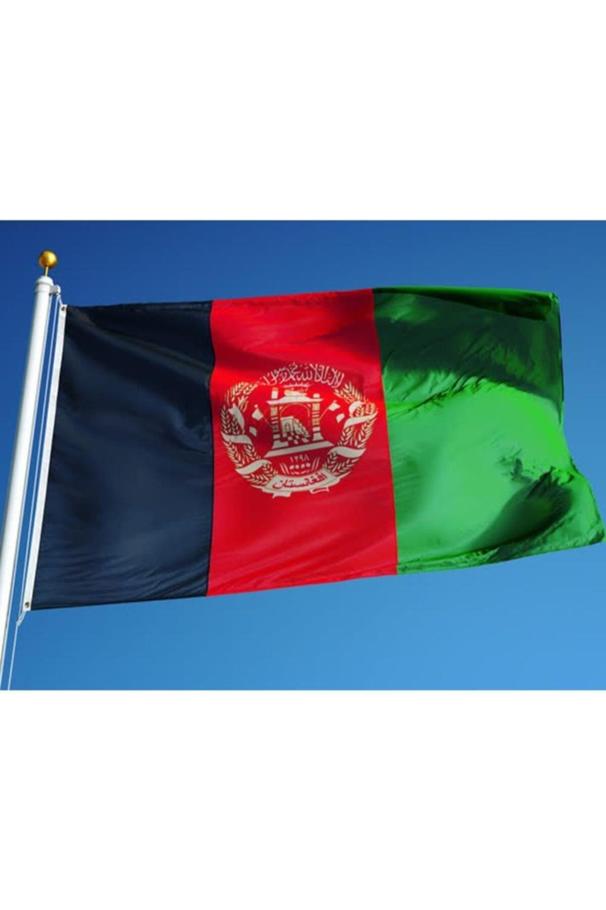 Fors Bayrak Afganistan Gönder Bayrağı 1. Kalite Raşel Kumaş 50x75 cm