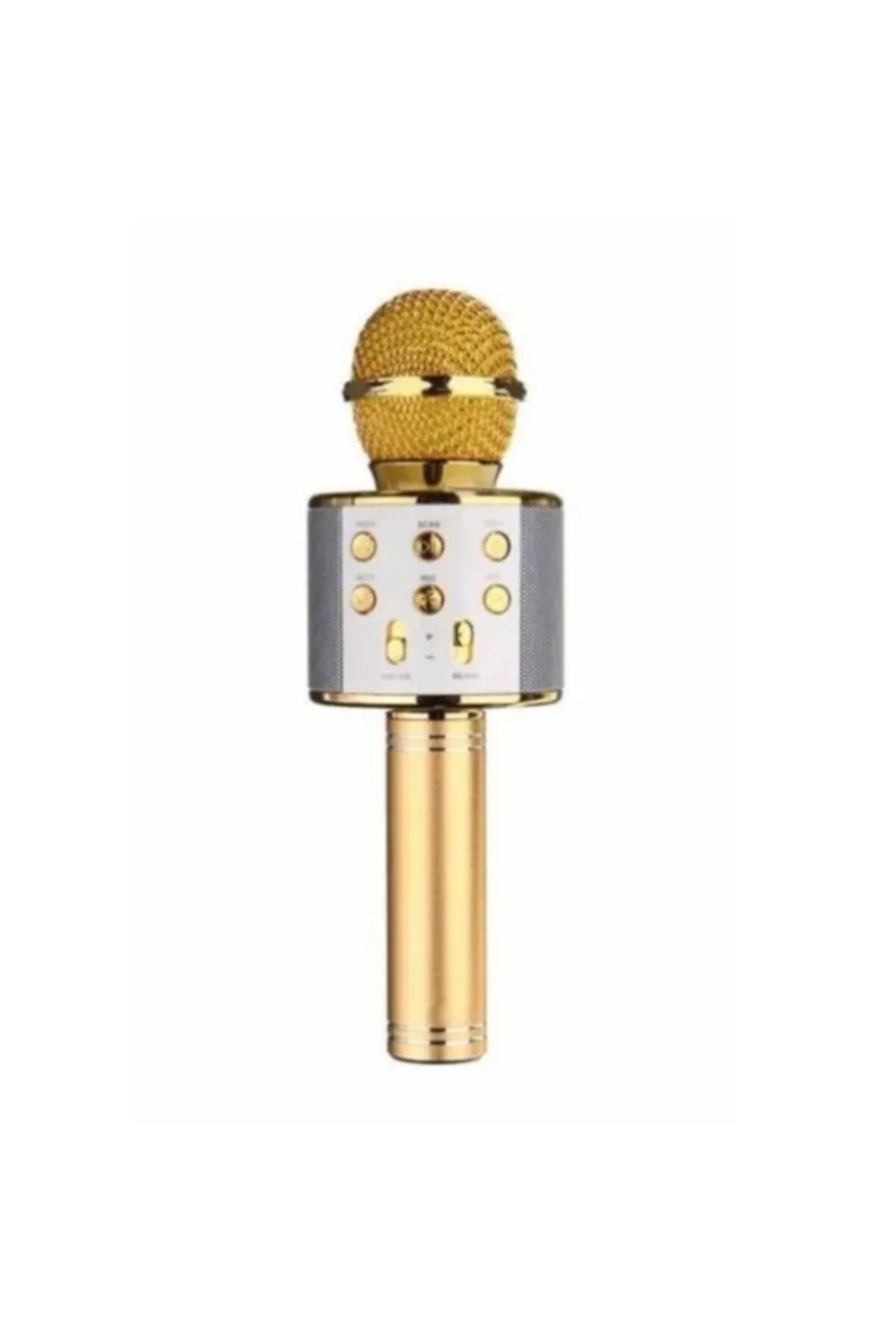 alayımbari Ws-858 Karaoke Mikrofon Bluetooth, Usb, Hafıza Kartı Ve Aux Girişli Metalik Sarı &