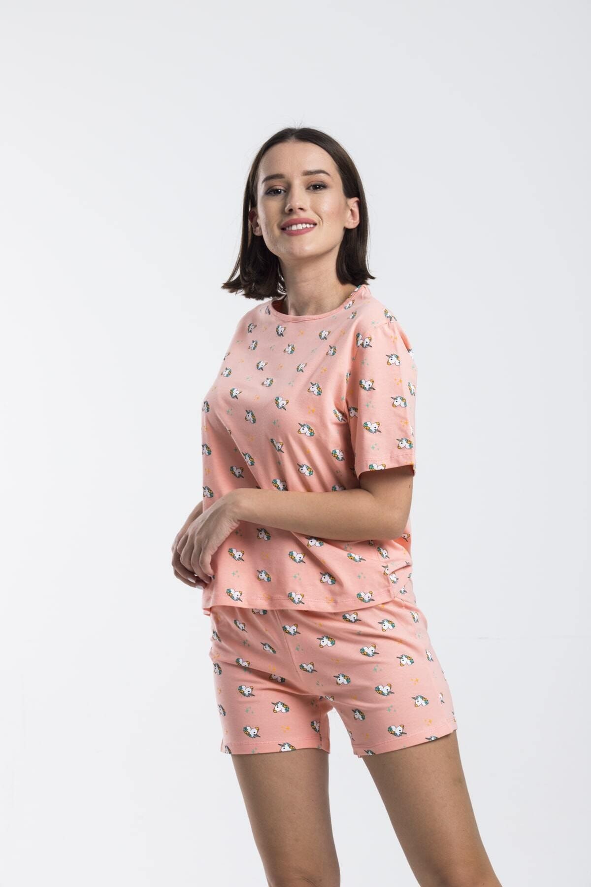 Moda Clubu Şortlu Pijama Takımı – Unicorn Desenli