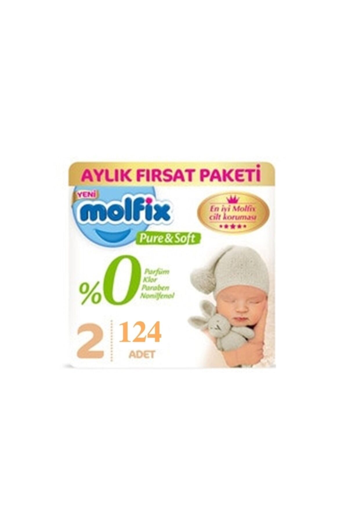 Molfix Pure&soft Bebek Bezi Mini No:2 3-6 Kg 124 Adet