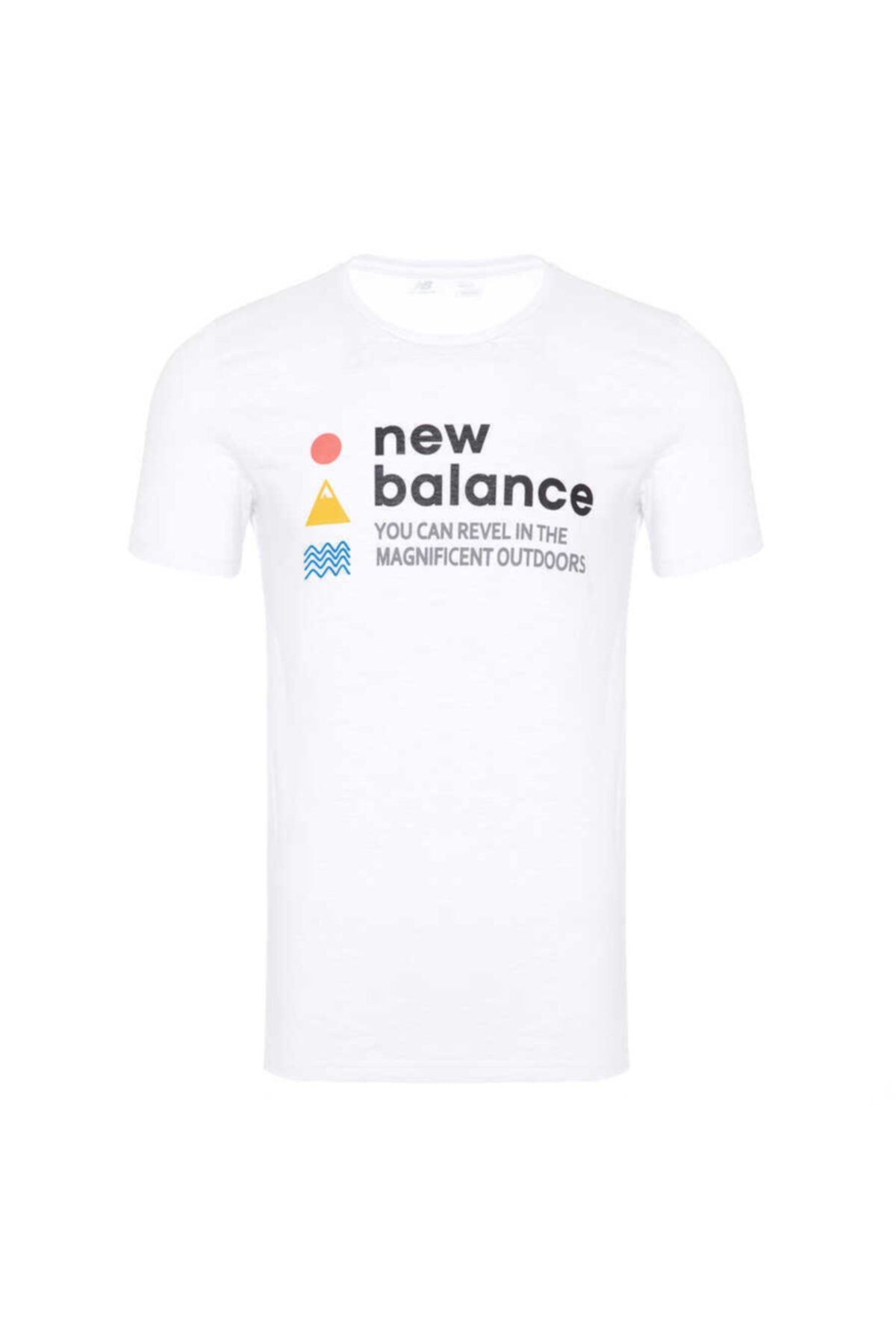 New Balance Erkek Beyaz Baskılı Spor T-Shirt