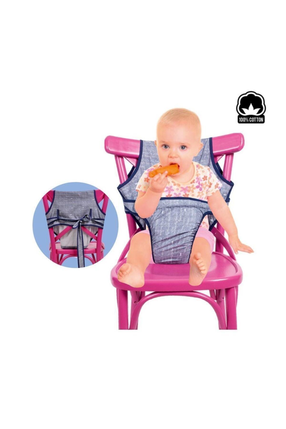 Sevi Bebe Kumaş Mama Sandalyesi Art-152 Kot