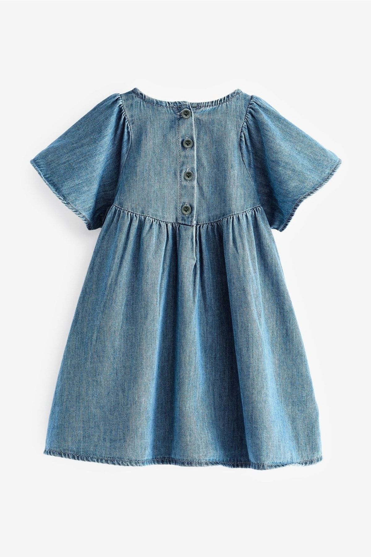 magu Kız Çocuk Mavi Denim Elbise