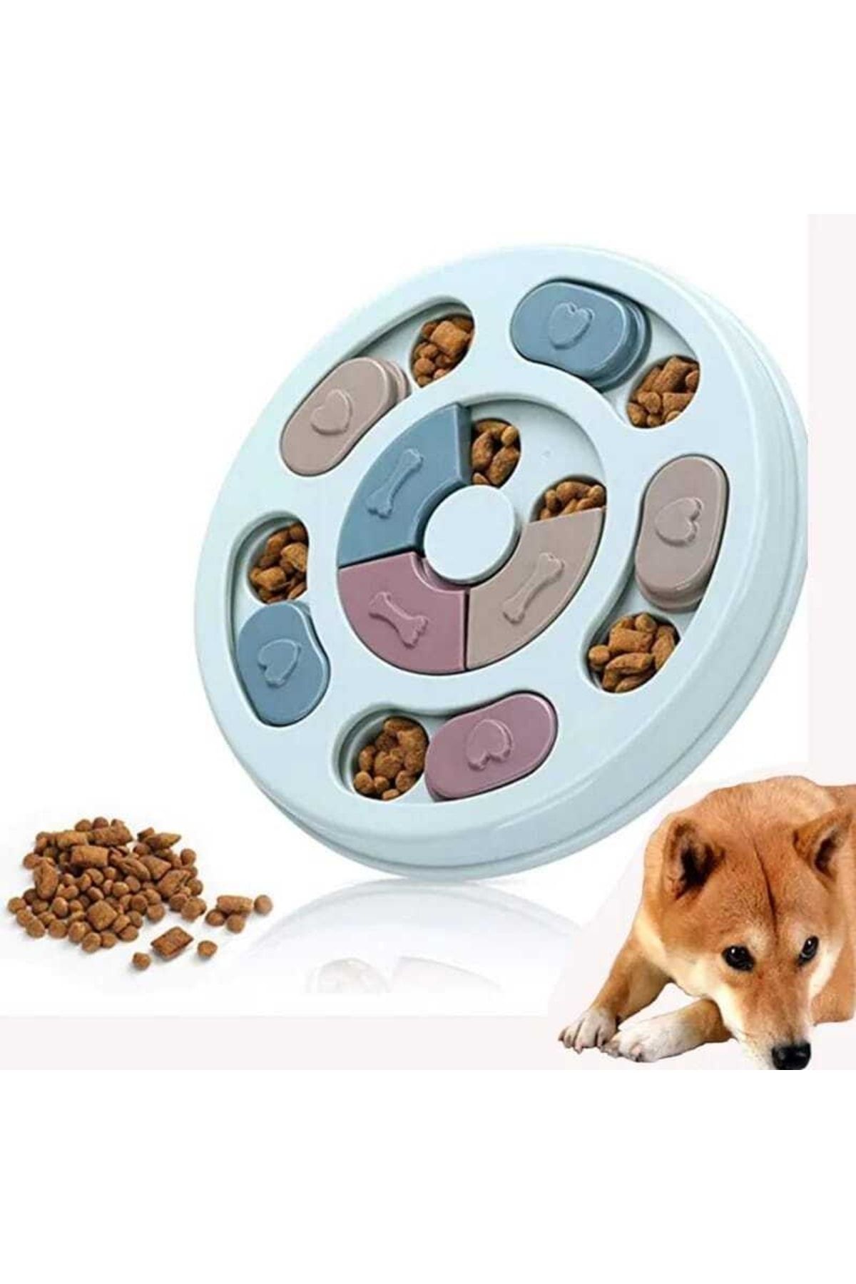 TİNEKE Köpek Oyuncağı Mama Bulmaca Yavaş Besleyici Köpek Gıda Dağıtıcı Yavaş Yeme Mavi