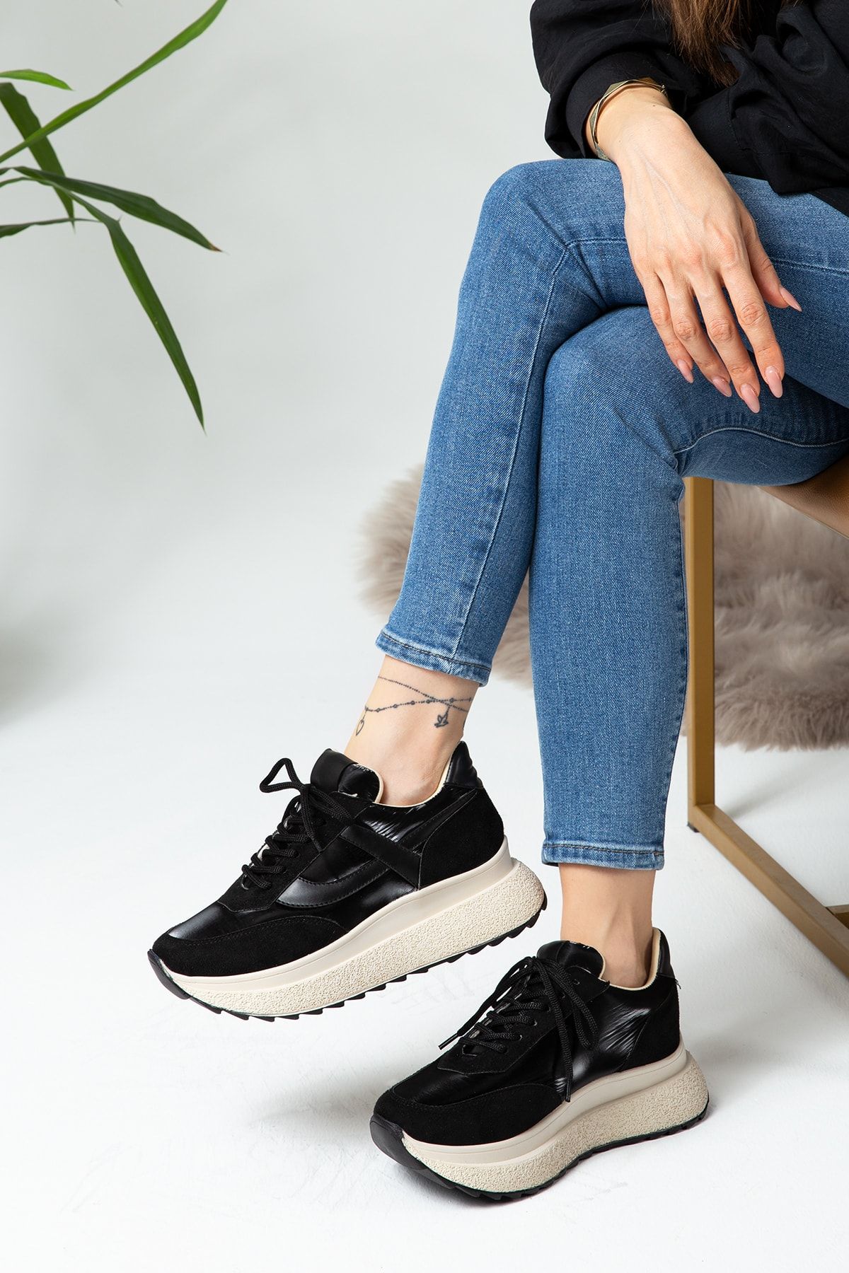 Deery Siyah Sneaker Kadın Ayakkabı
