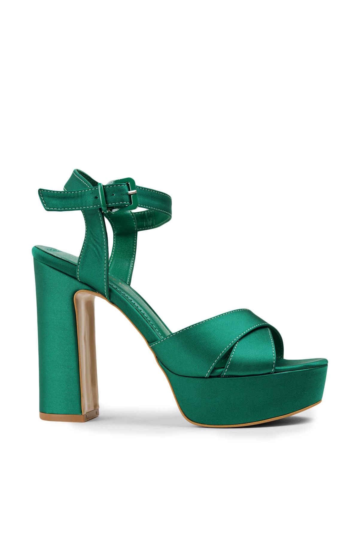 Deery Yeşil Platform Topuklu Kadın Abiye Ayakkabı
