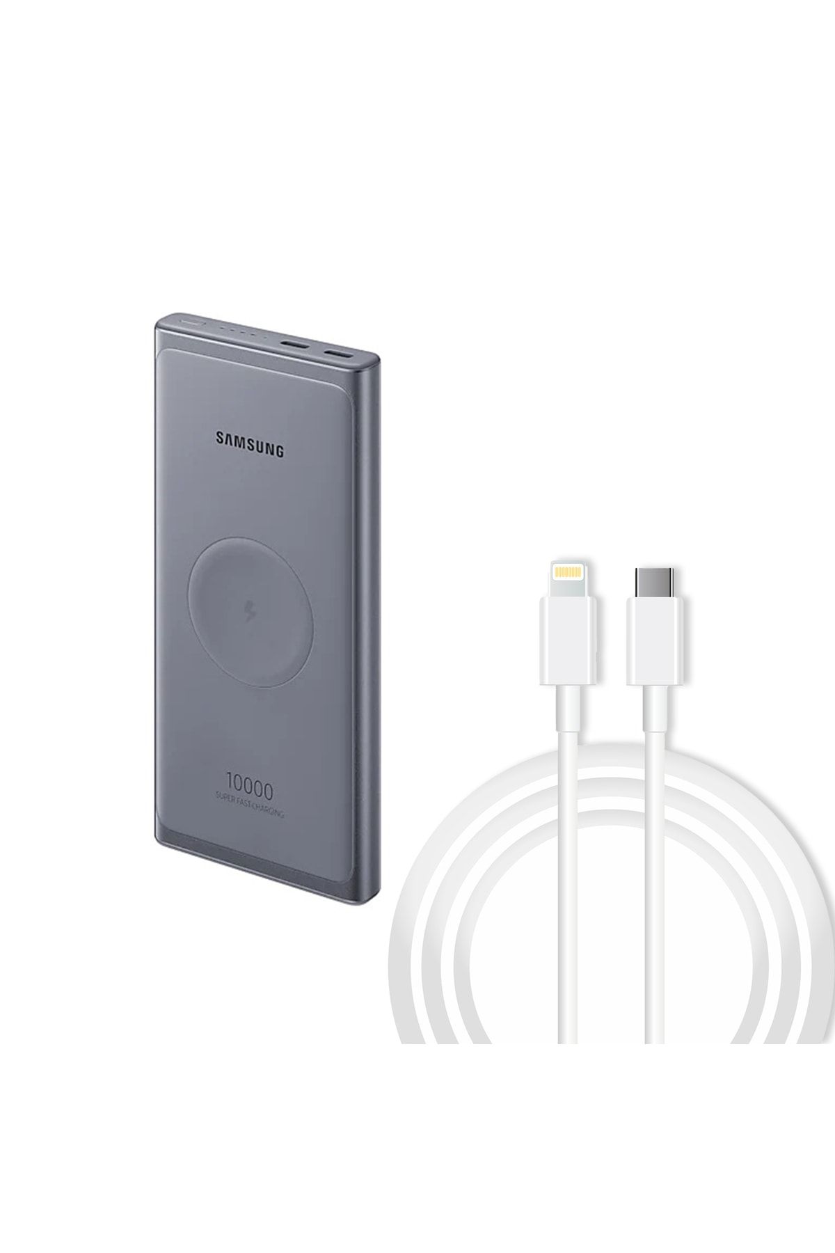 Samsung Iphone Se 25w 10000mah Kablosuz Şarj Özellikli 2 Metre Type-c To Lightning Kablolu Powerbank
