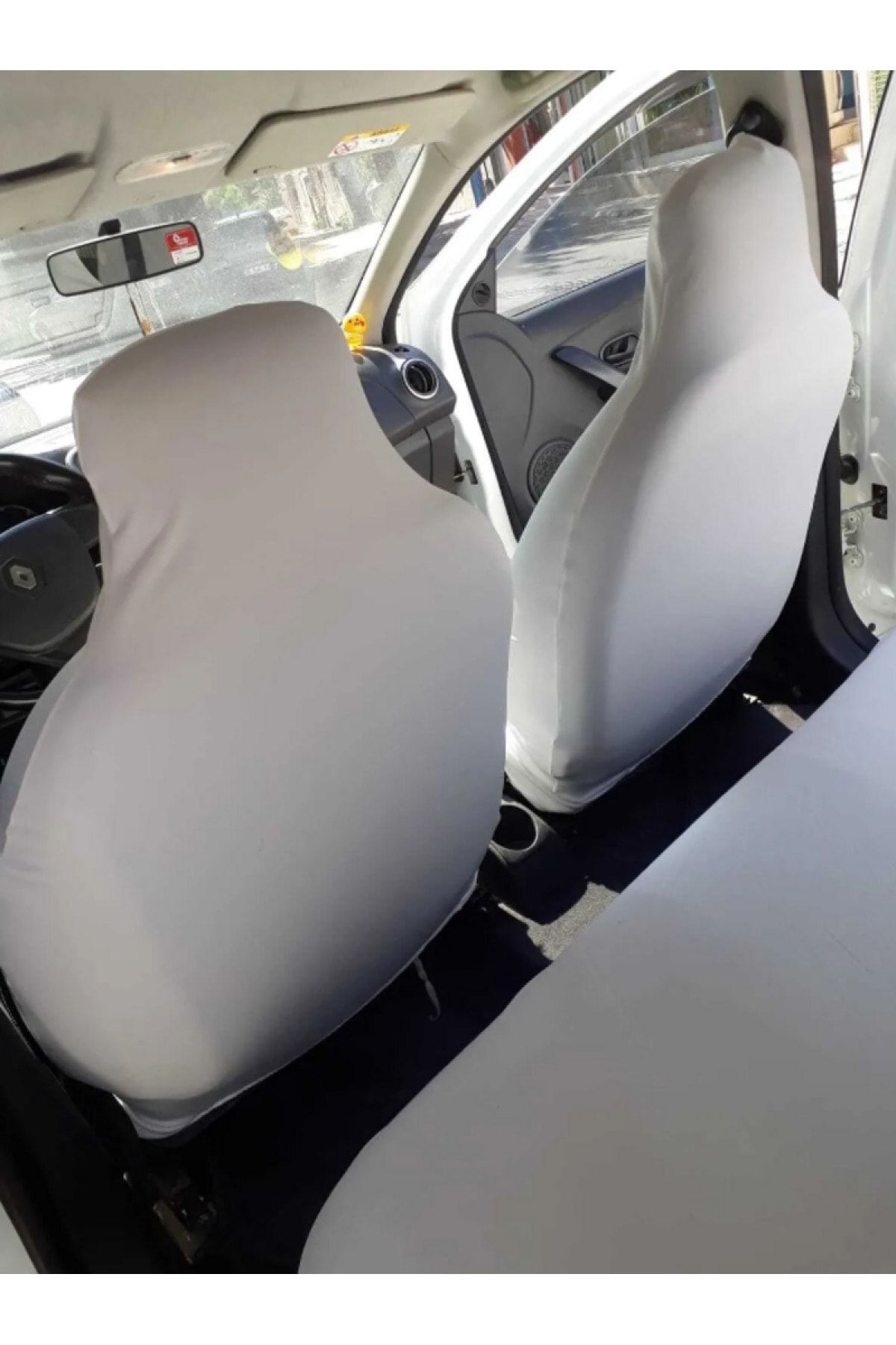 Hyundai I30 Likralı Penye 4 Parça Logosuz Beyaz Servis Kılıfı Seti