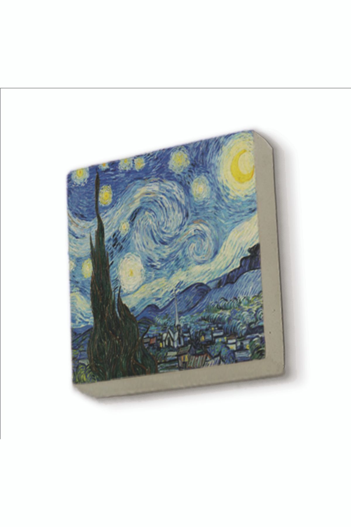 BAKSEPETE Yıldızlı Gece Vincent Van Gogh, 1889 Baskılı Doğaltaş Magnetkrg-135buzdolabı Süsü