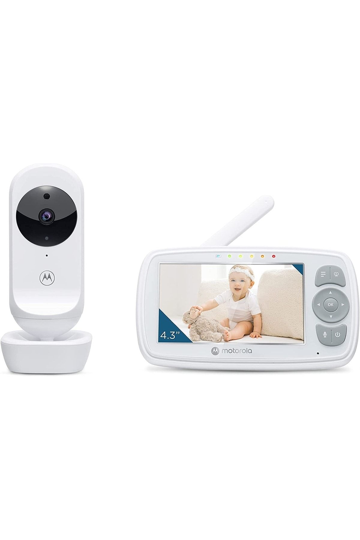 Motorola Kreş Vm34 Kameralı Bebek Monitörü, Renkli Ekran 4,3 Inç, Kızılötesi Gece Görüşü