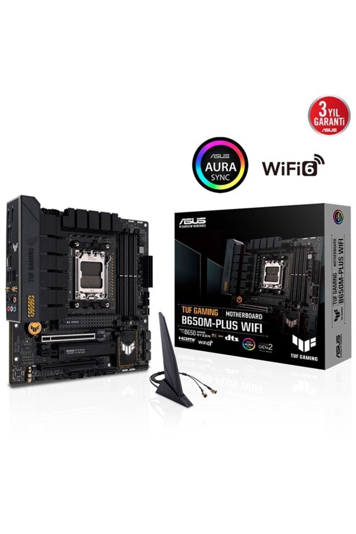 ASUS TUF GAMING B650M-PLUS WIFI DDR5 HDMI DP PCIe 16X v4.0 AM5 mATX