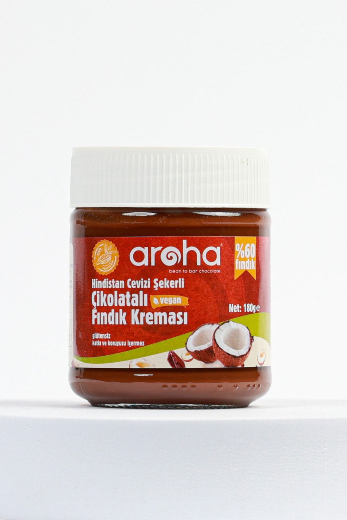 AROHA Çikolatalı Hindistan Cevizi Şekerli Fındık Kreması-hindistan Cevizi Şekerli Fındık Ezmesi (180 Gr)