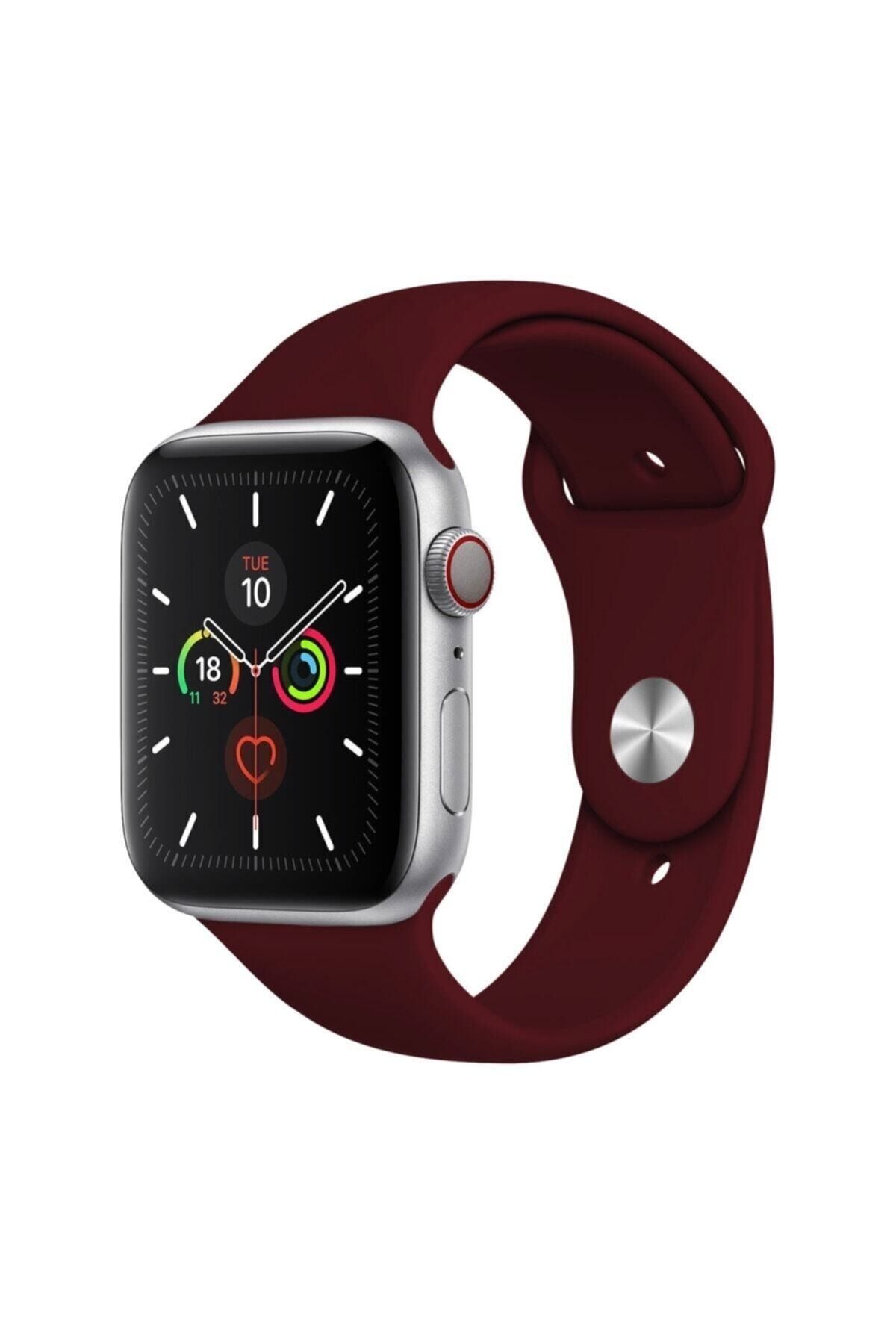 Cimricik Apple Watch Kordon 2 3 Seri 40 Mm Silikon Kordon Kayış - Bordo